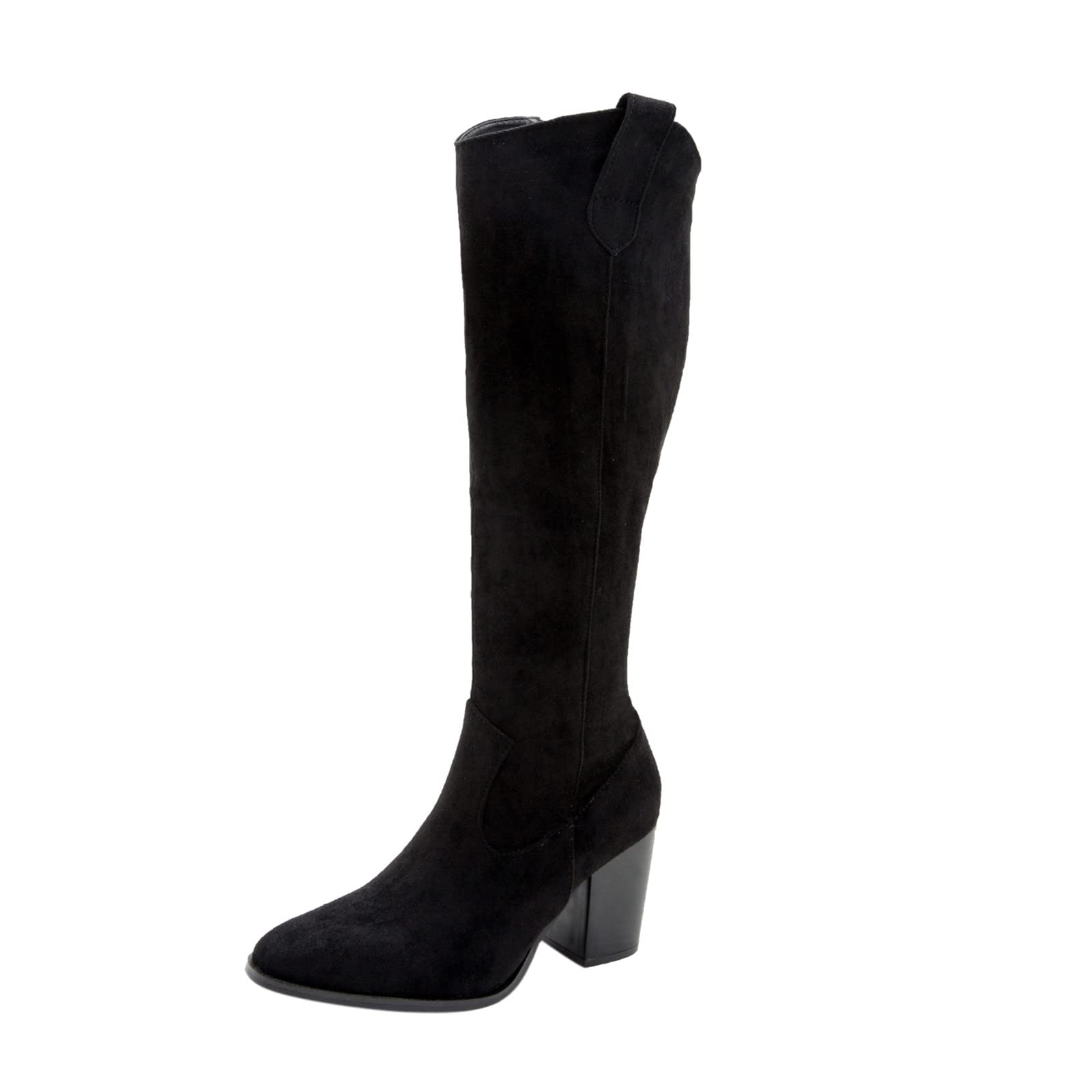 **Women's Retro Knee High Chunky Heel Boots - Brown Lace-Up Long Boots for Fall & Winter Fashion | Perfect for Casual Outfits, Office Wear & Night Out**