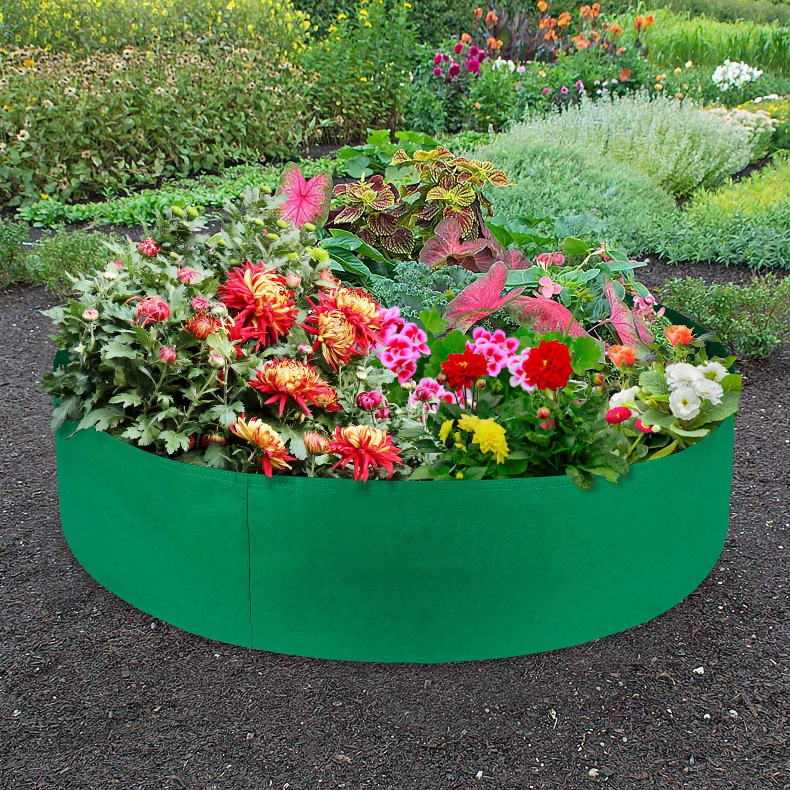 100 Gallon Fabric Garden Bed - Breathable Planting Containers & Grow Bags for Plants, Flowers, Vegetables | Perfect for Raised Beds, Urban Gardening & Outdoor Planting