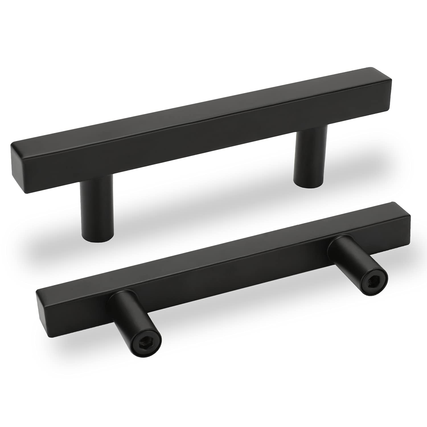 25 Pack 3 Inch Matte Black Cabinet Handles - Modern Kitchen Drawer Pulls & Dresser Hardware (76mm) for Home & Office Cabinetry - Durable & Stylish Upgrade for Kitchen, Bathroom & Furniture Renovation