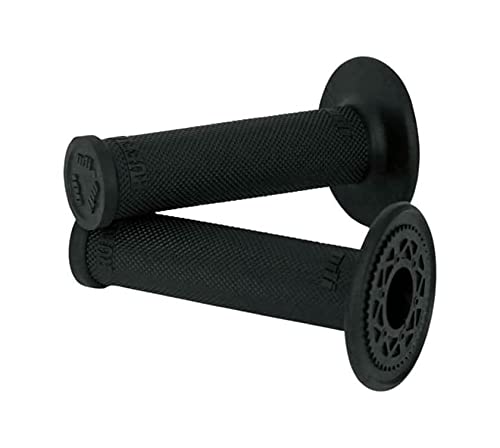 Ruffian No-Waffle MX Grips - Black Motorcycle Handlebar Grips (H00RFB) | Durable Comfort for Off-Road & Street Riding