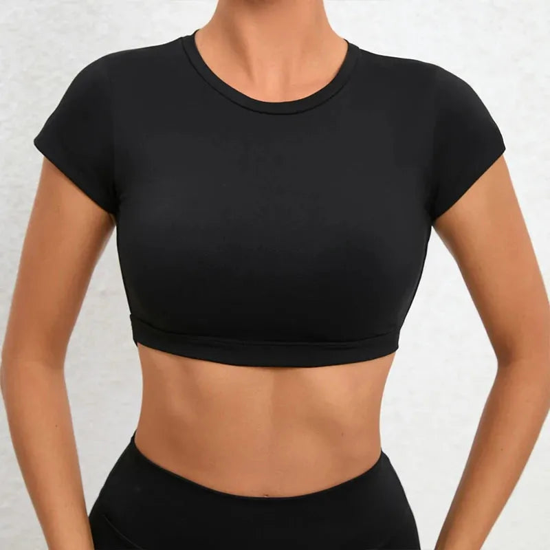 Breathable Women's Workout Tops - Backless Yoga Crop Tops for Gym & Fitness | Moisture-Wicking Sports Shirts for Running, Yoga & Active Lifestyle