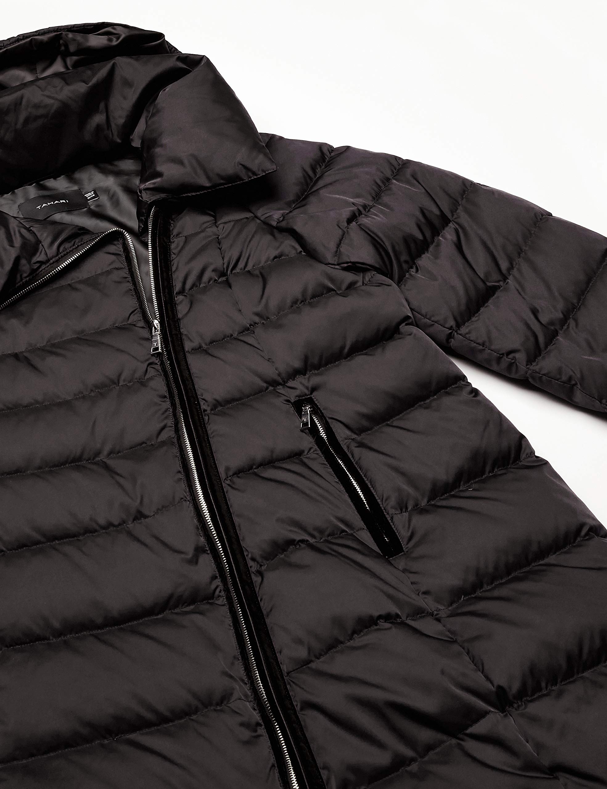 Tahari Women's Heavyweight Asymmetrical Puffer Coat - Winter Warm Down Jacket for Cold Weather, Fashionable Outerwear for Daily Wear & Outdoor Activities