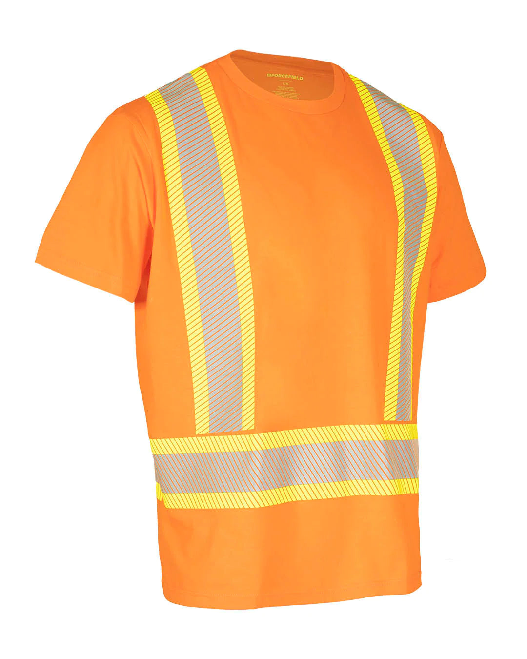 FORCEFIELD Short Sleeve Crew Neck Safety T-Shirt - High Visibility Work Shirt for Construction & Outdoor Jobs (Model 022 SEGCBE) - Ideal for Road Workers, Warehouse Staff & Emergency Responders
