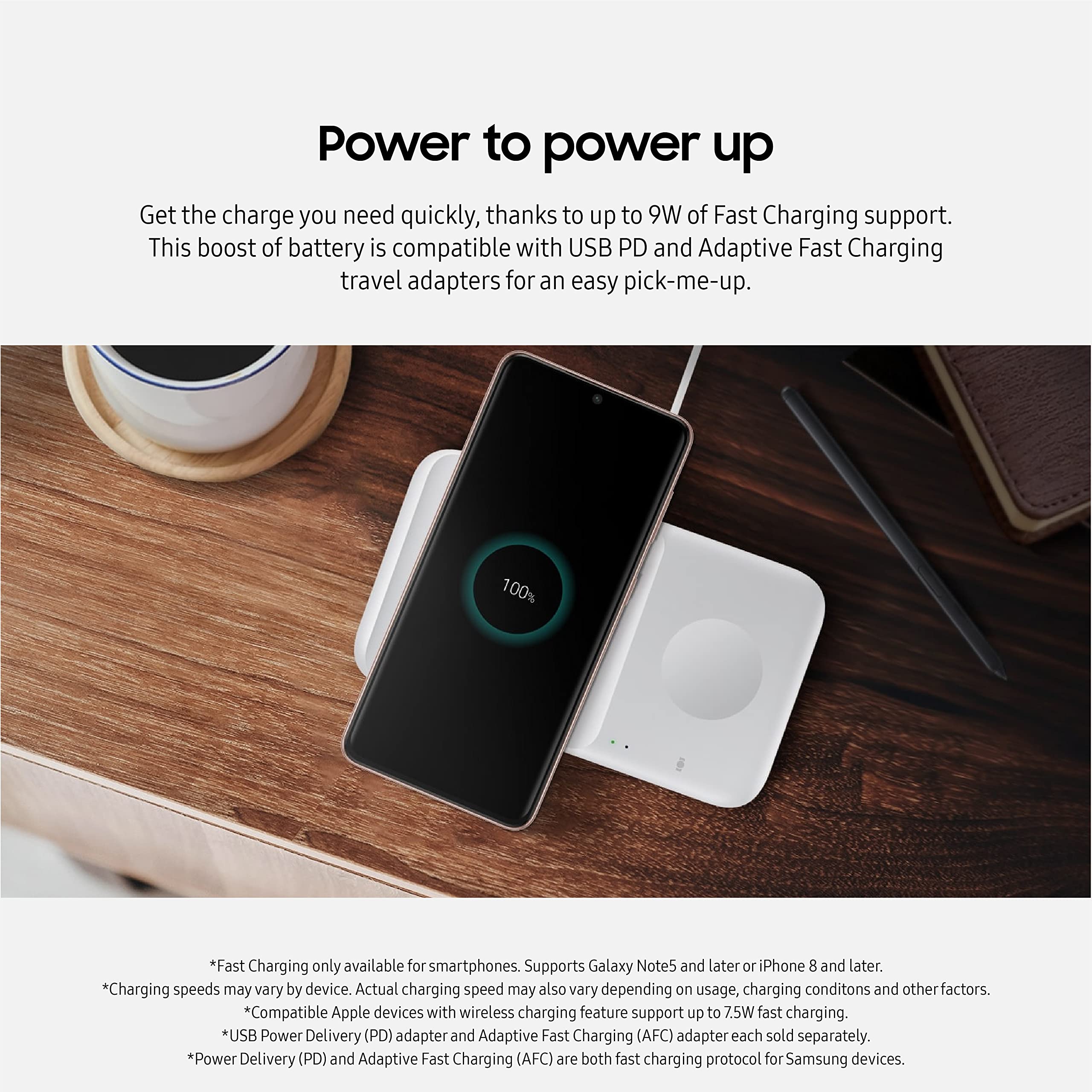 Samsung 9W Wireless Charger Duo with USB-C Cable – Fast Charging Pad for Galaxy Phones & Devices | Charge 2 Devices Simultaneously | US Version (Black) | Perfect for Home, Office & Travel