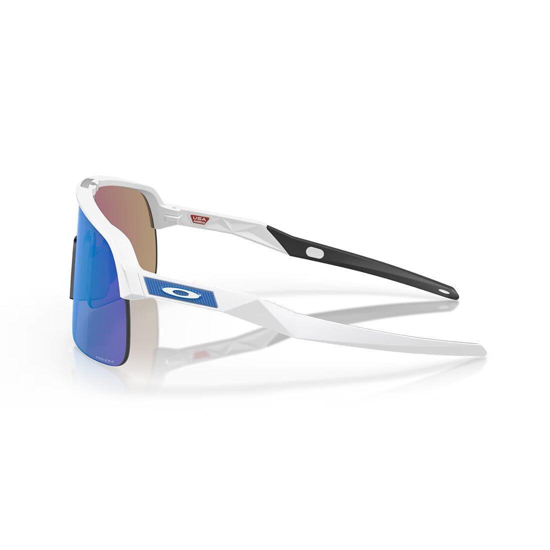Oakley SUTRO Lite Sunglasses - Matte White Frame with Prizm Sapphire Lenses for Cycling, Running & Outdoor Sports | UV Protection & Enhanced Clarity