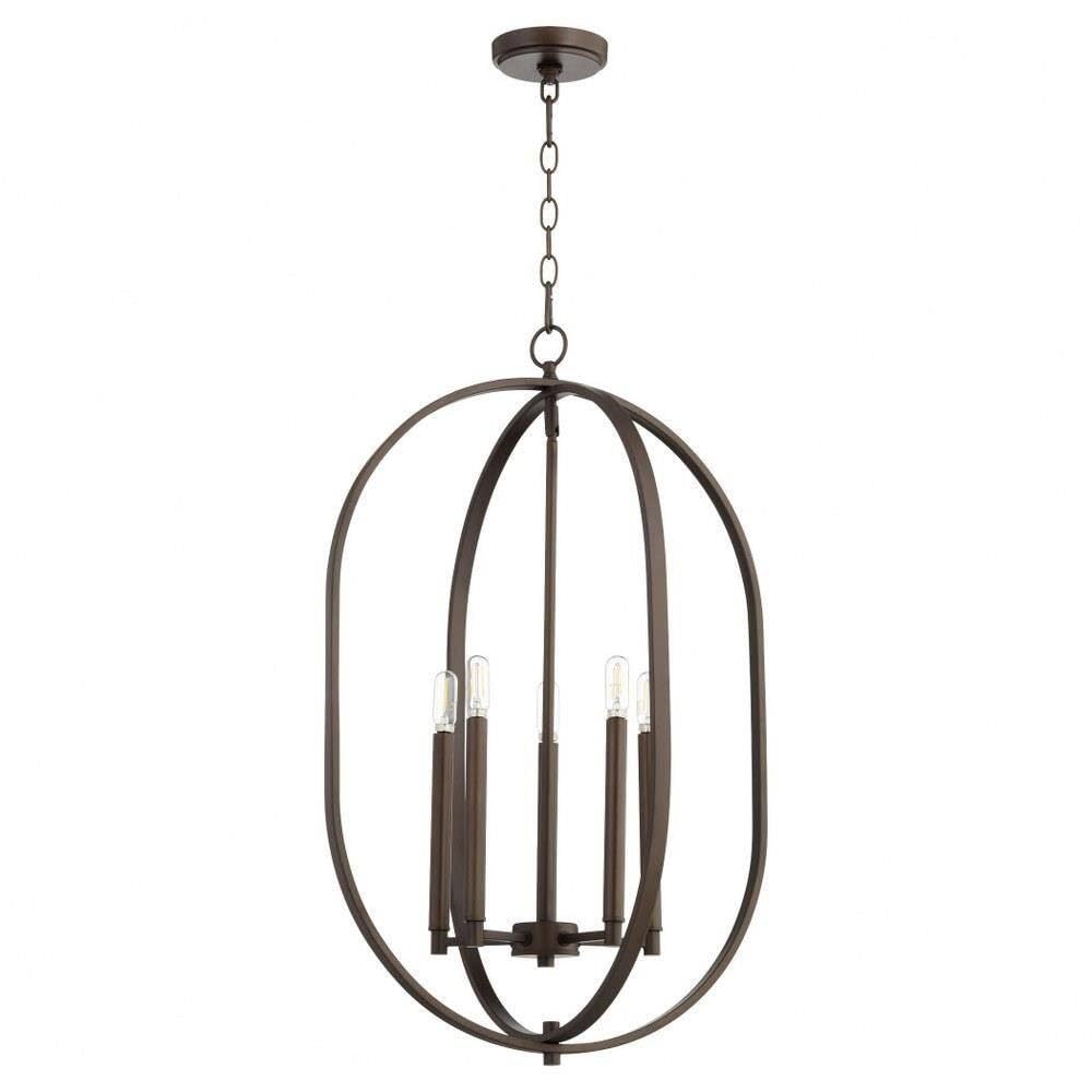 Collins Collection 8044-4-86 Transitional 4-Light Bronze/Dark Entryway Pendant - Perfect for Foyer, Hallway & Dining Room Lighting