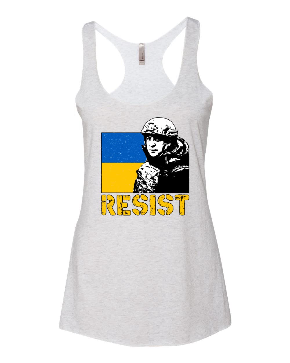Support Ukraine Zelensky Political Tri-Blend Racerback Tank Top - Comfortable & Stylish for Protests, Rallies & Everyday Wear