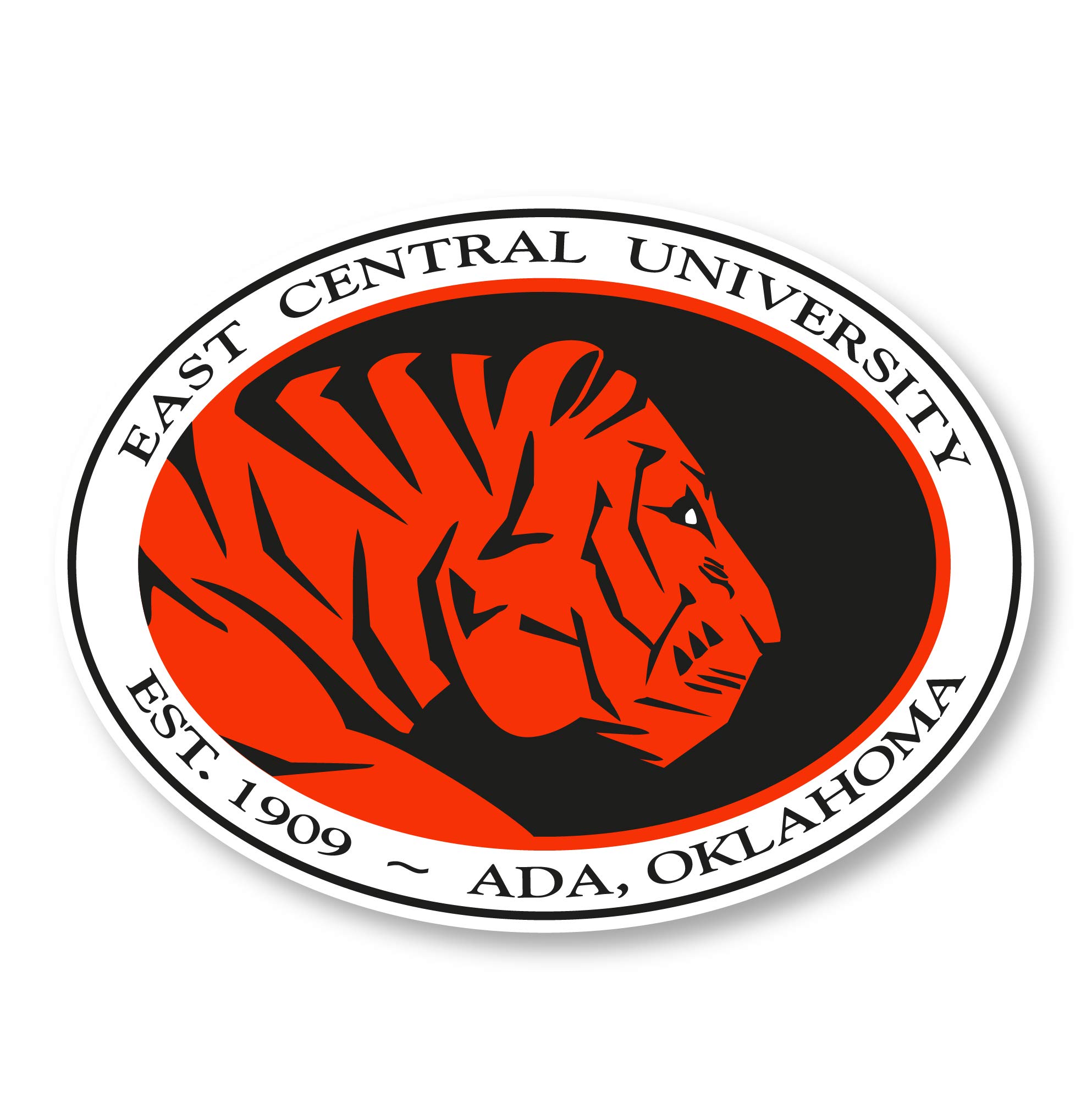 East Central University Tigers 8 Inch Vinyl Mascot Decal Sticker 4-Pack - Officially Licensed NCAA College Stickers for Cars, Laptops & School Spirit - Perfect for ECU Fans, Alumni & Sports Enthusiasts