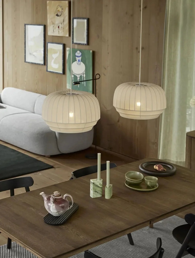 Modern Lumen Drape Pendant Light - Elegant Hanging Fixture for Dining Room, Kitchen Island & Bedroom Lighting | Dimmable LED Chandelier for Home Decor