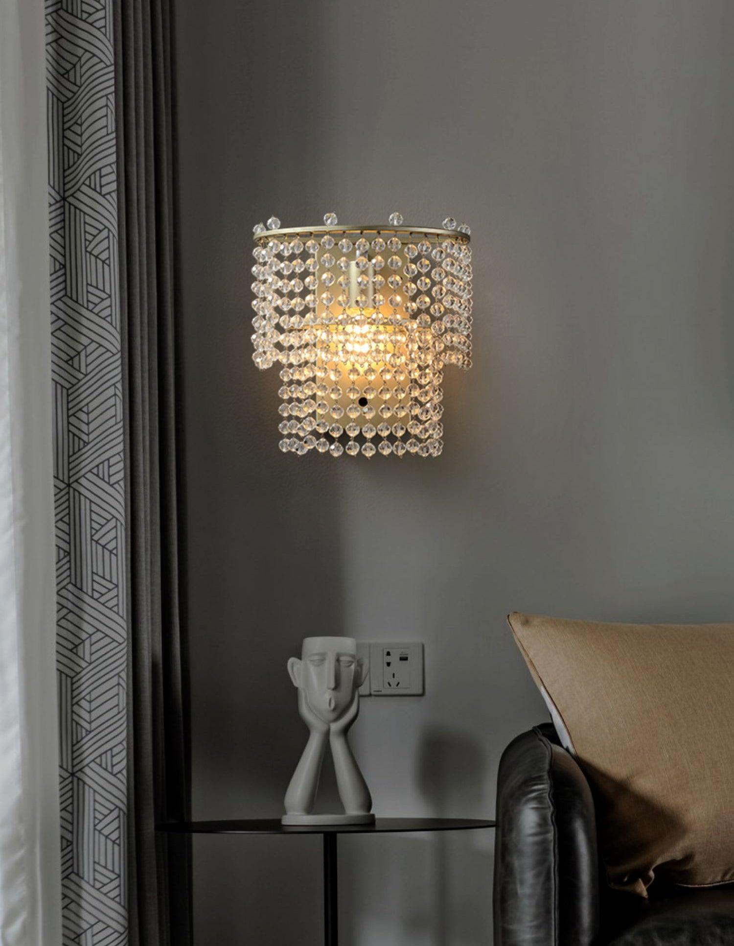 Crystal Waterfall Wall Light - Elegant LED Wall Sconce for Home Decor, Bedroom, Living Room, and Hallway Lighting | Dimmable Modern Waterfall Design