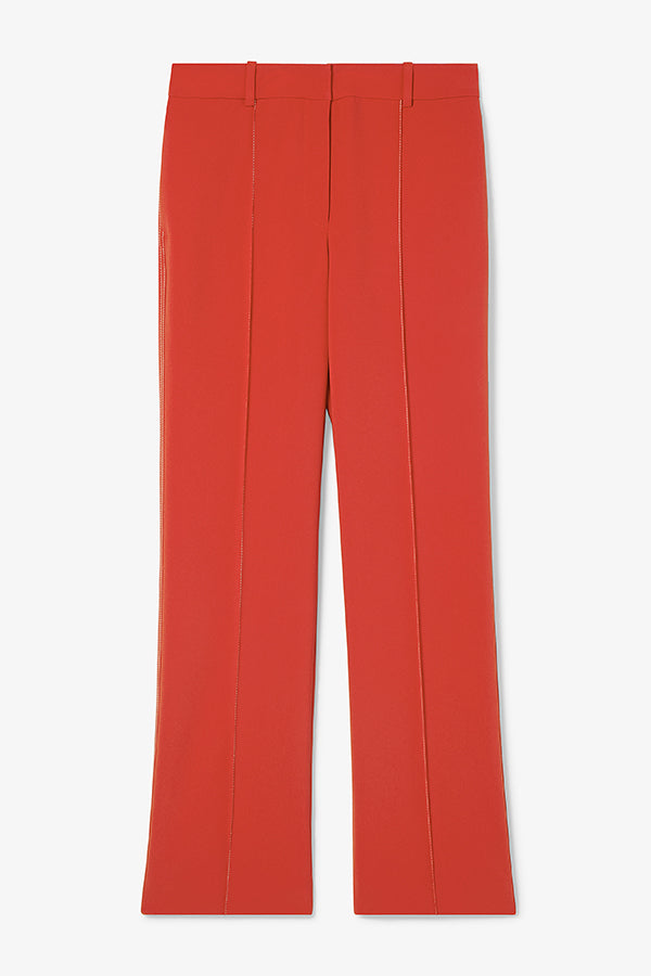 Lowen Jetset Pant - Everyday Crepe Pants with Topstitch Detail in Ginger | Comfortable Women's Trousers for Work, Travel & Casual Wear