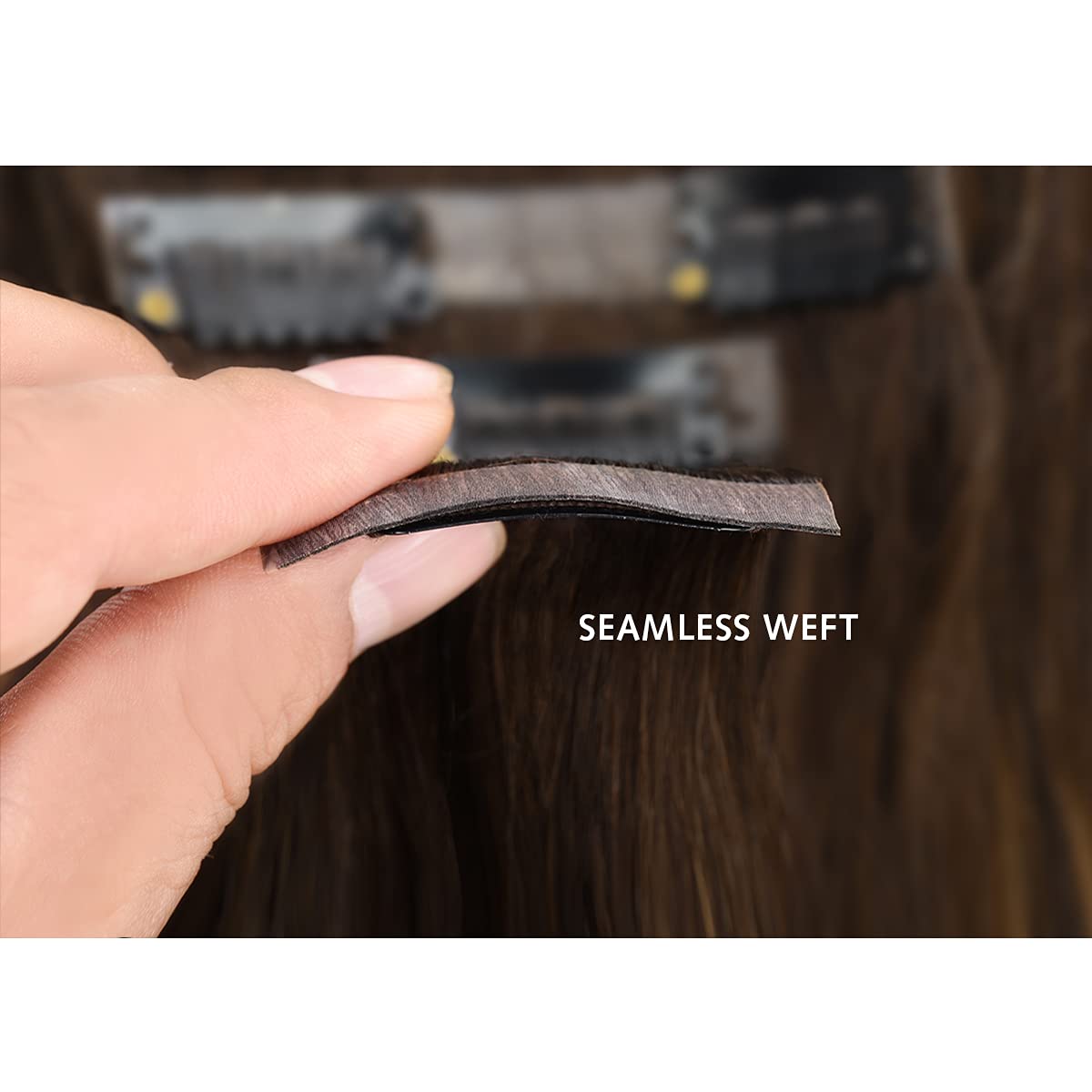 Rose Bud Clip-In Hair Extensions - 7Pcs 16 Clips Real Human Remy Hair - Seamless Weft for Natural Volume & Length - Perfect for Parties, Weddings & Daily Styling