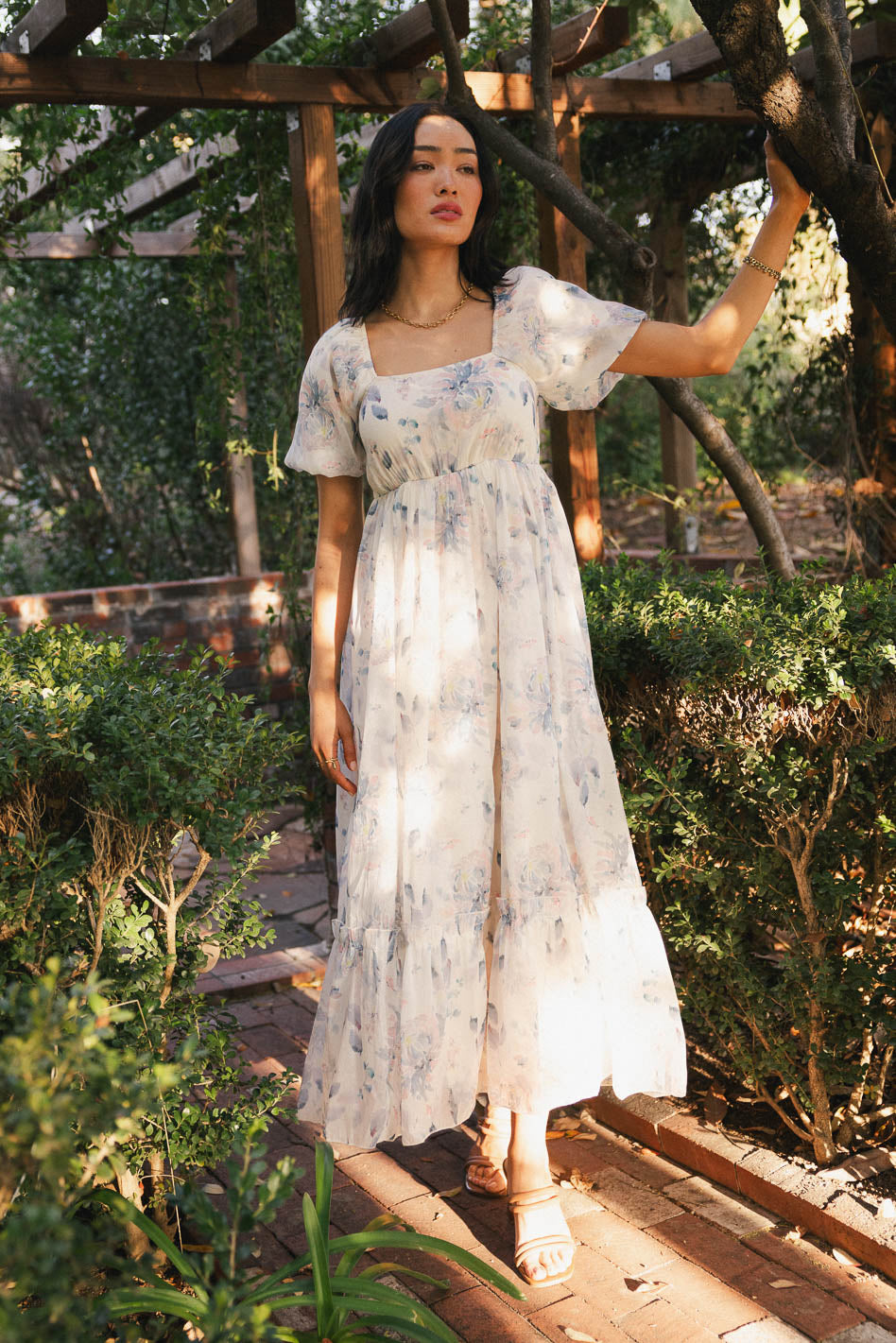 Kendry Floral Maxi Dress in Blue | Women's Summer Boho Flowy Long Dress | Perfect for Beach Vacations, Weddings & Date Nights