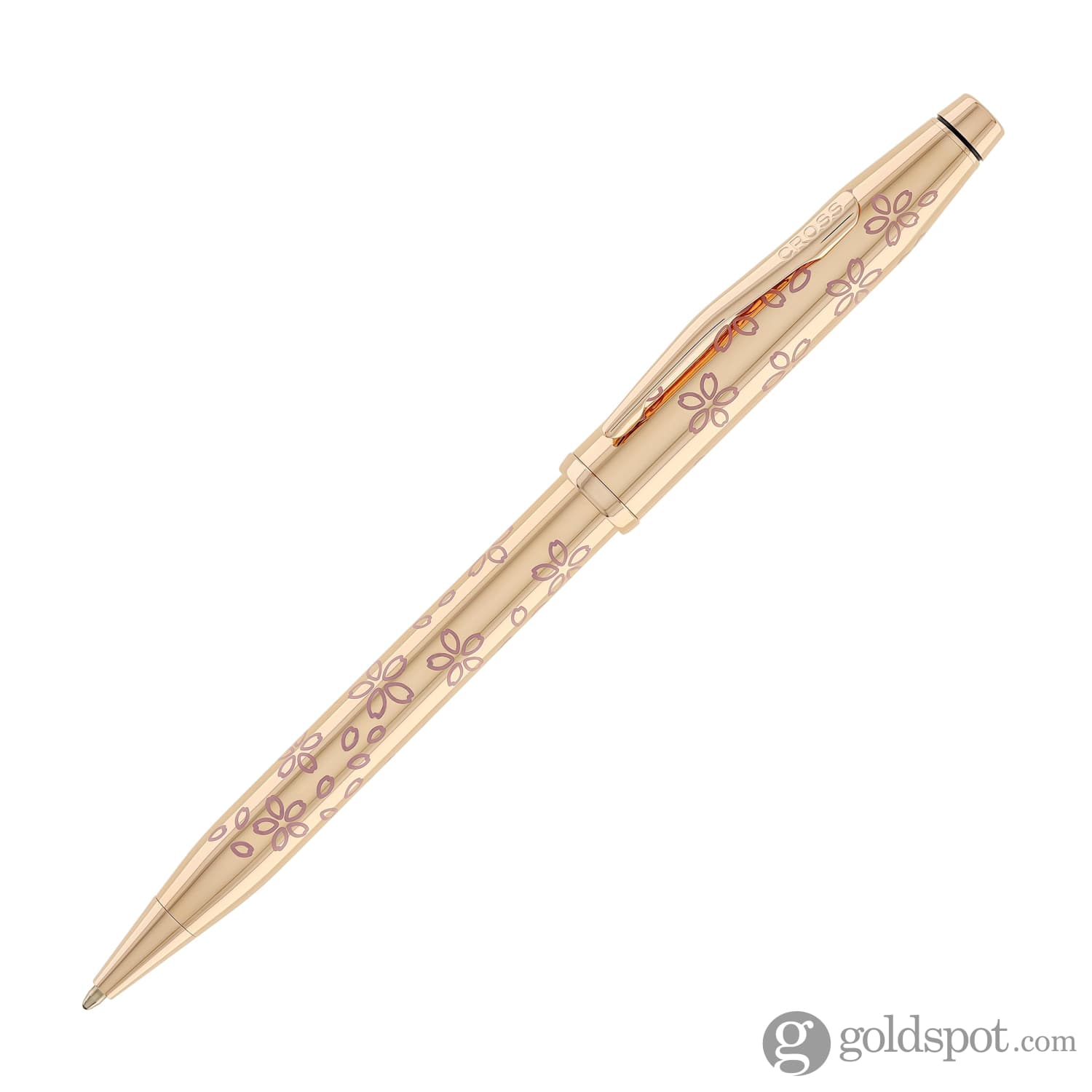 Cross Century II Cherry Blossom Ballpoint Pen - Rose Gold Plated with Matching Trim | Elegant Writing Instrument for Office, Gifts & Special Occasions