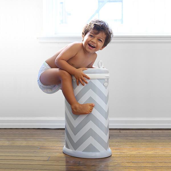 Ubbi Diaper Pail Chrome - Odor Locking Diaper Disposal System for Baby Nursery, Home & Daycare Use