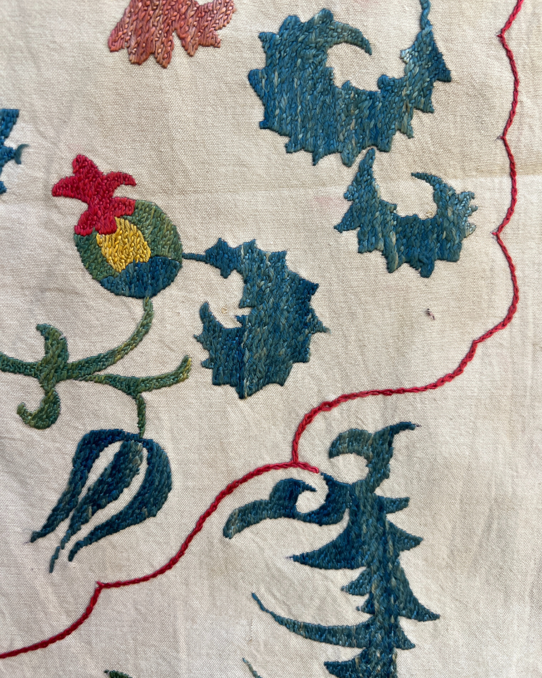 Handmade Suzani Medium 061 - Authentic Uzbek Embroidery Pillow Cover for Boho Home Decor, Living Room & Bedroom Accent
