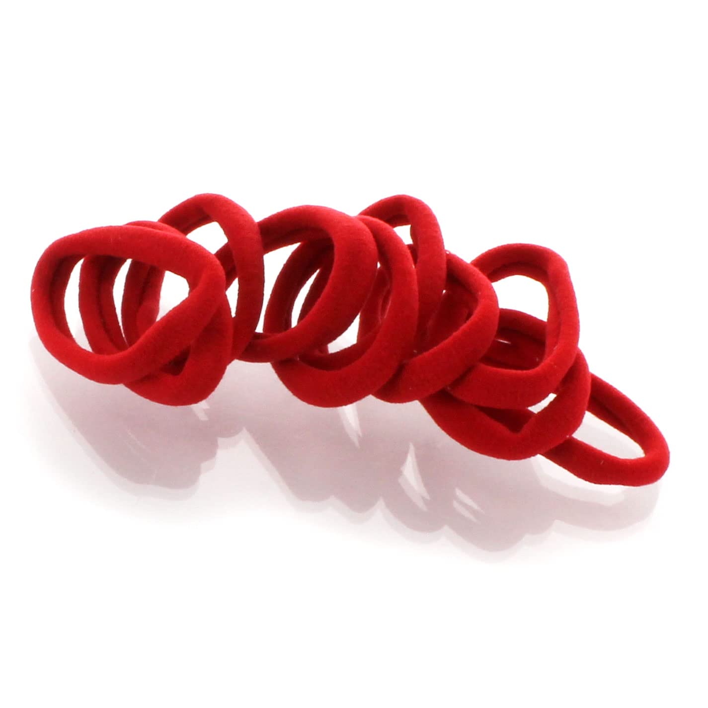 Premium Seamless Hair Bands for Girls - My Lello Small Ponytail Holders (20pcs, Red) | Gentle No-Slip Hair Ties for School, Sports & Daily Styling