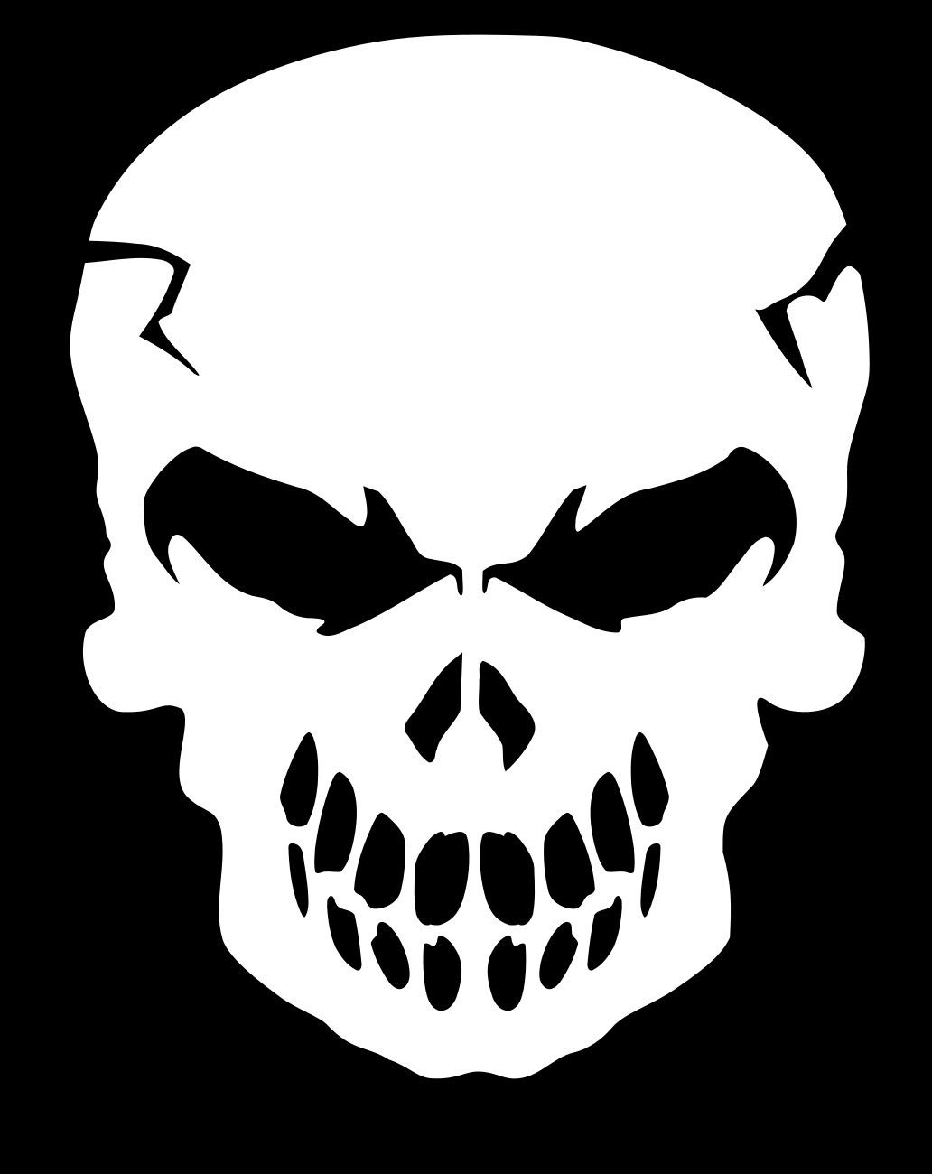 Scourge Skull Vinyl Decal Sticker - 5.5 x 4.2 Inch White Car Decal for Trucks, SUVs, Vans, Walls, Windows & Laptops - Perfect for Halloween Decor, Car Accessories & DIY Projects