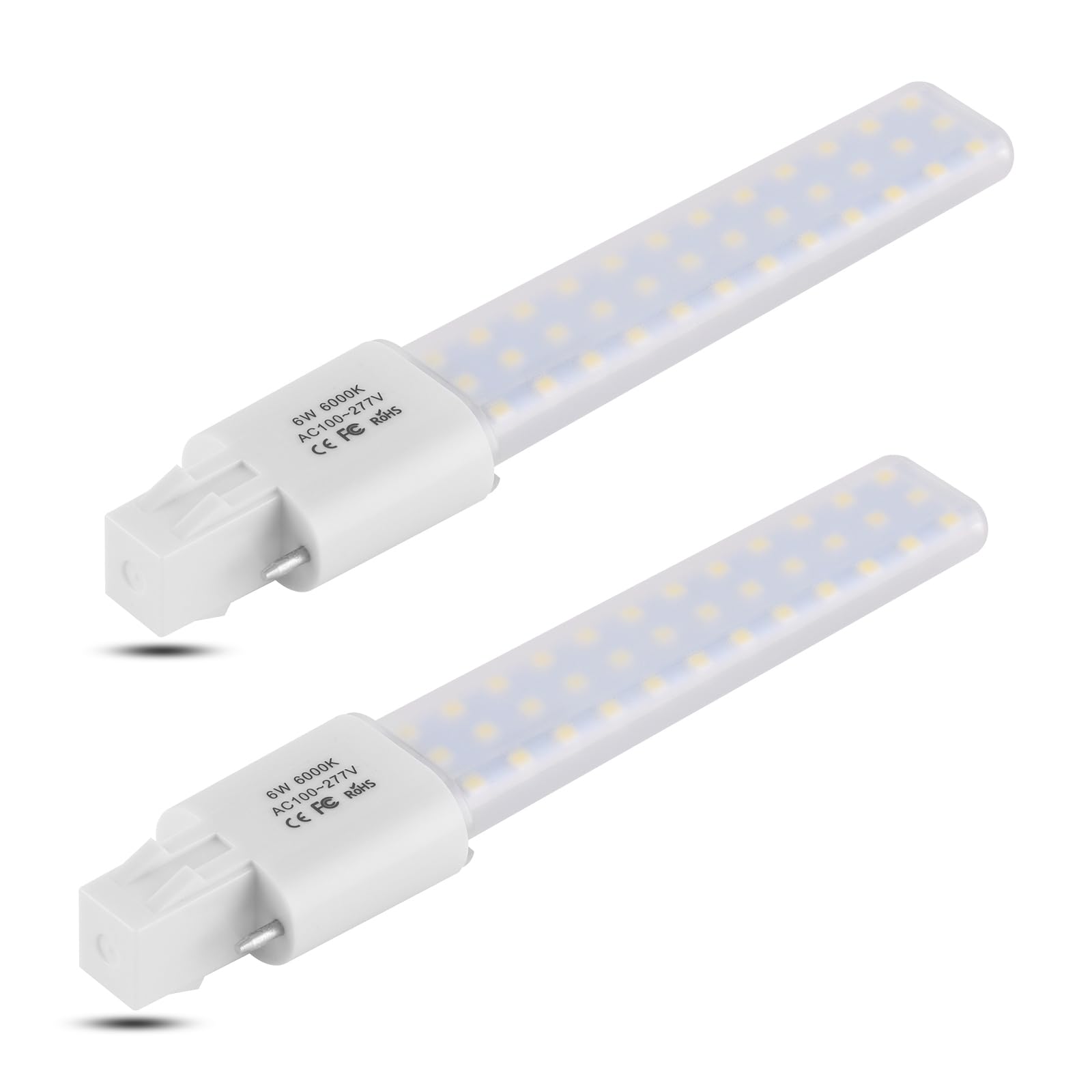 GX23 LED Light Bulb 13W - 2 Pack Cool White 6000K, 360° Beam Angle, Plug and Play Replacement for CFL, 100-277V with Ballast Compatibility - Perfect for Under Cabinet Lighting, Garage, and Workshop