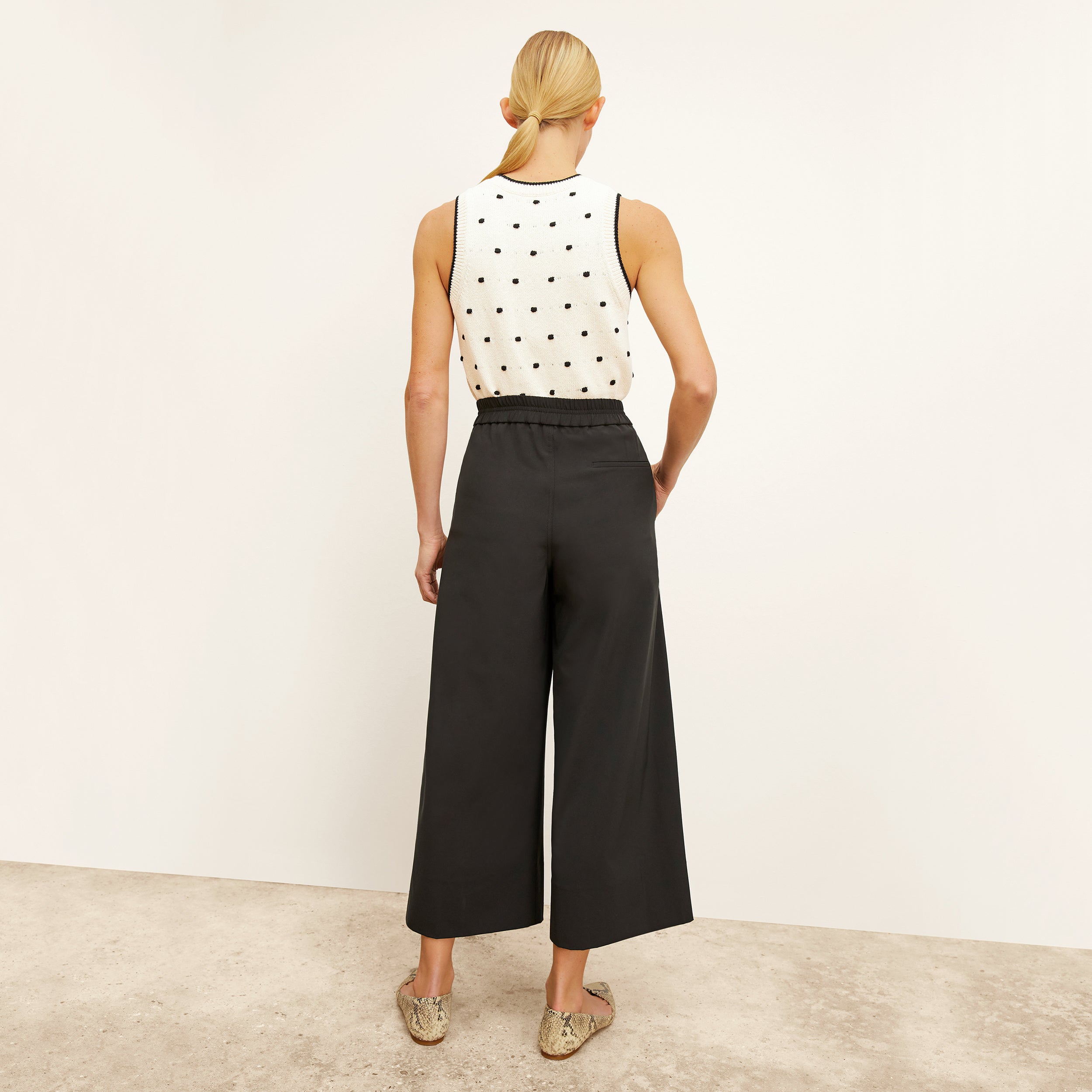 Elena Travel Culotte Pants - OrigamiTech Wrinkle-Free Black Wide Leg Pants for Women | Perfect for Business Trips, Vacations & Casual Wear