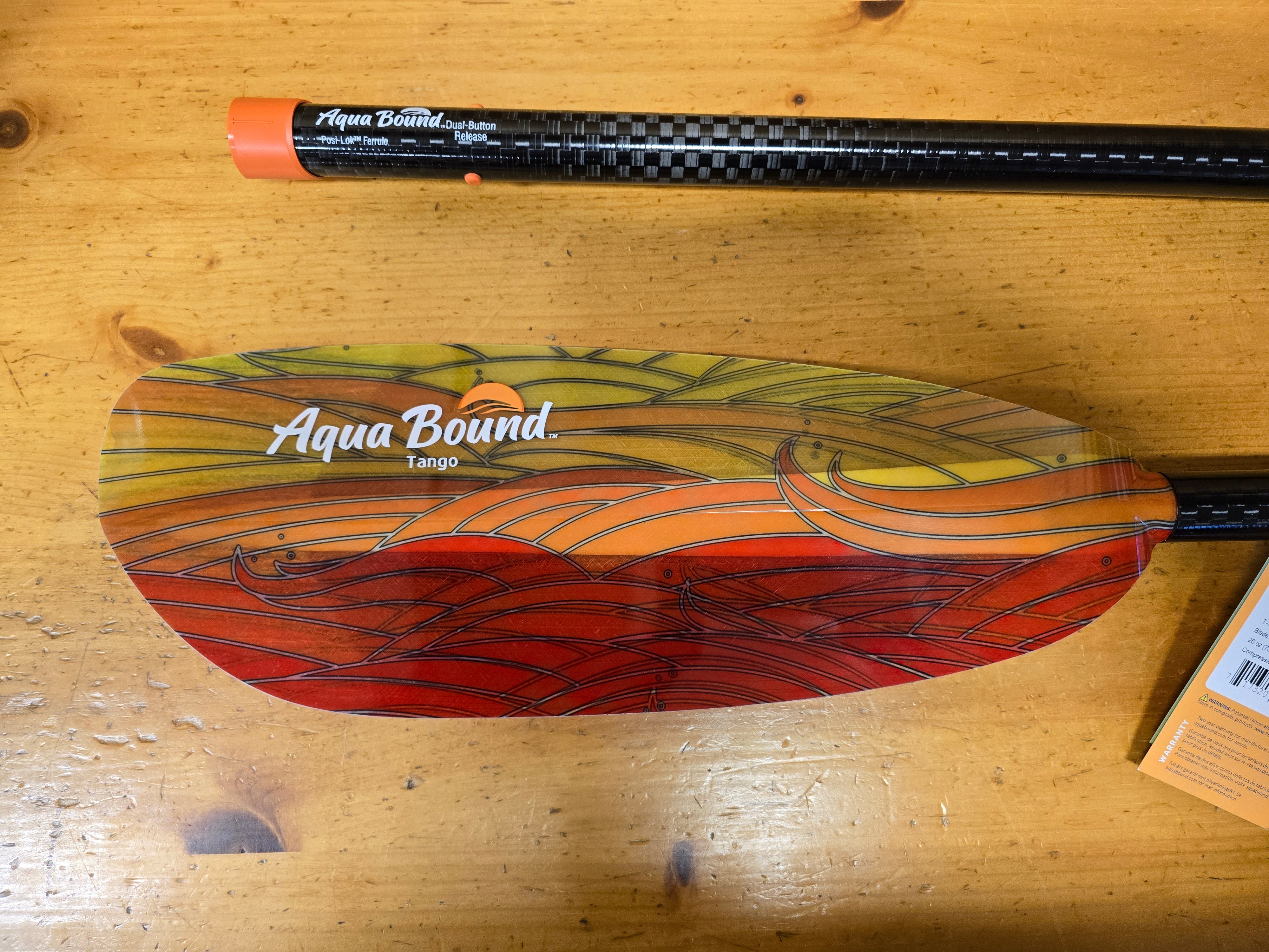 Aquabound Tango Fiberglass Kayak Paddle with Posi-Lok Adjustable System & Carbon Shaft - Lightweight & Durable for Kayaking, Canoeing, and Paddle Boarding (Scratch & Dent)
