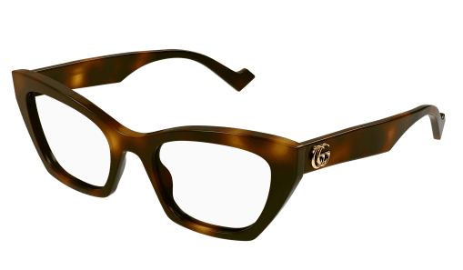 Gucci GG1334O 002 Havana Cat Eye Women's Eyeglasses - Stylish & Trendy Designer Glasses for Women, Perfect for Work, Reading & Fashion Accessories