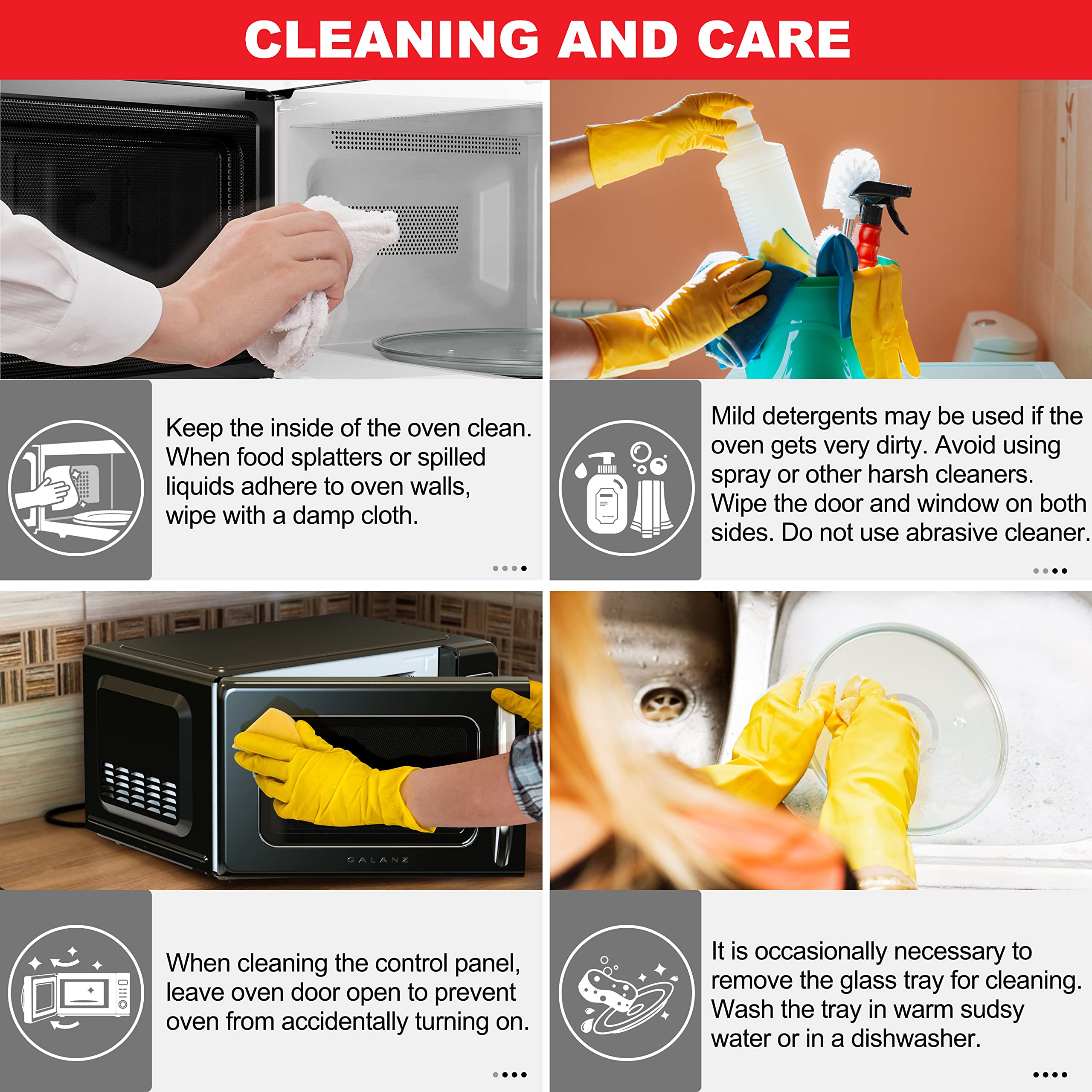 **Galanz GLCMKZ09BKR09 0.9 cu ft Retro Black Countertop Microwave Oven – Auto Cook, Reheat, Defrost & Quick Start – Easy Clean Glass Turntable & Pull Handle – Perfect for Dorms, Apartments & Small Kitchens**