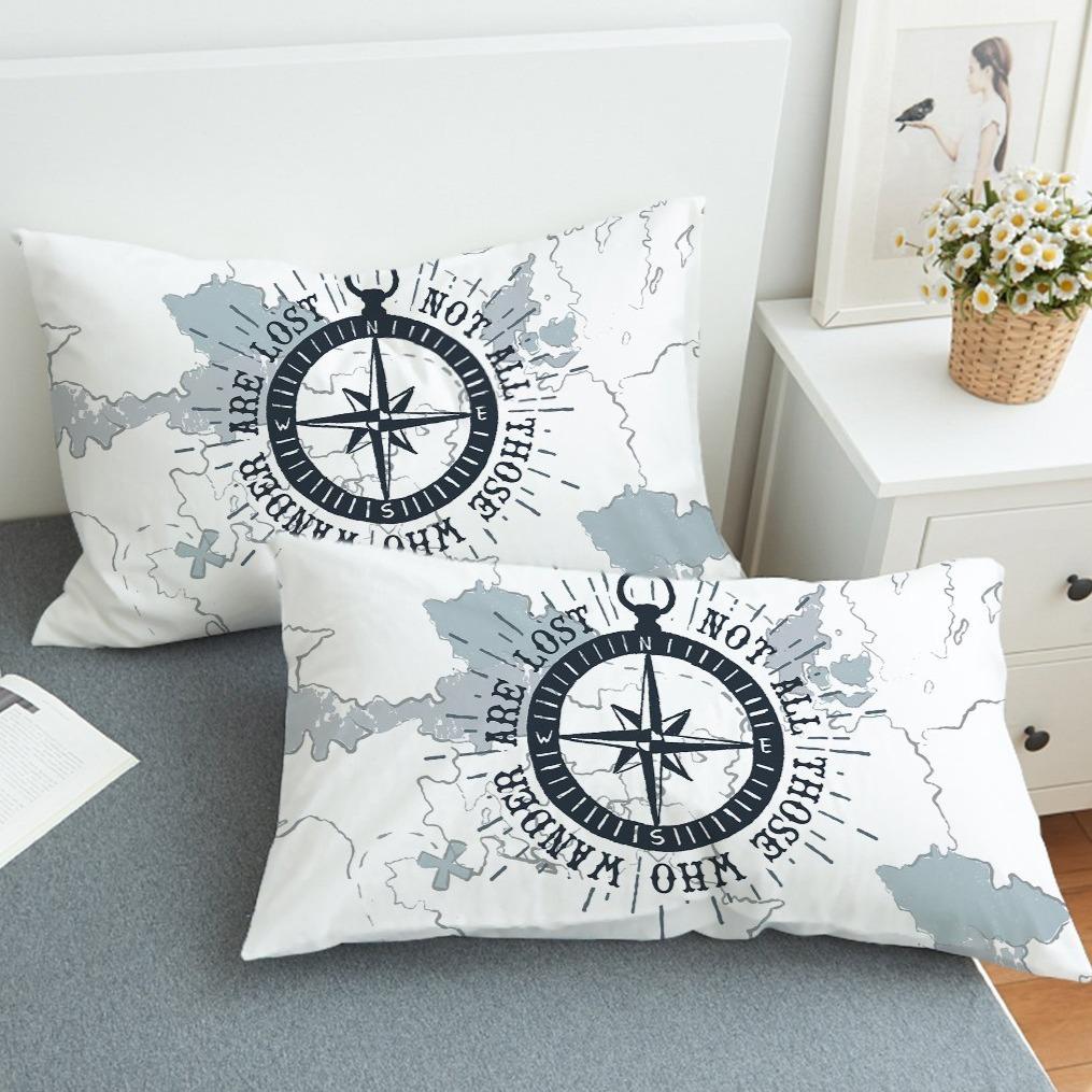 Ocean Wanderer Duvet Cover Set - King Size 3-Piece Bedding Set with Pillowcases, Soft & Breathable Microfiber, Coastal Nautical Theme - Perfect for Beach House, Guest Room & Master Bedroom Decor