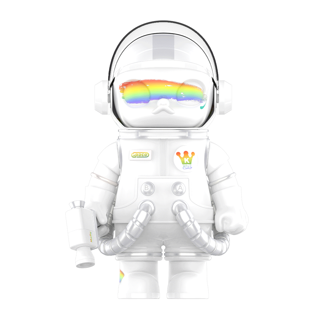 POP MART MEGA Space Molly 400% Rainbow Edition Collectible Vinyl Figure - Limited Edition Art Toy for Display, Gift & Home Decoration