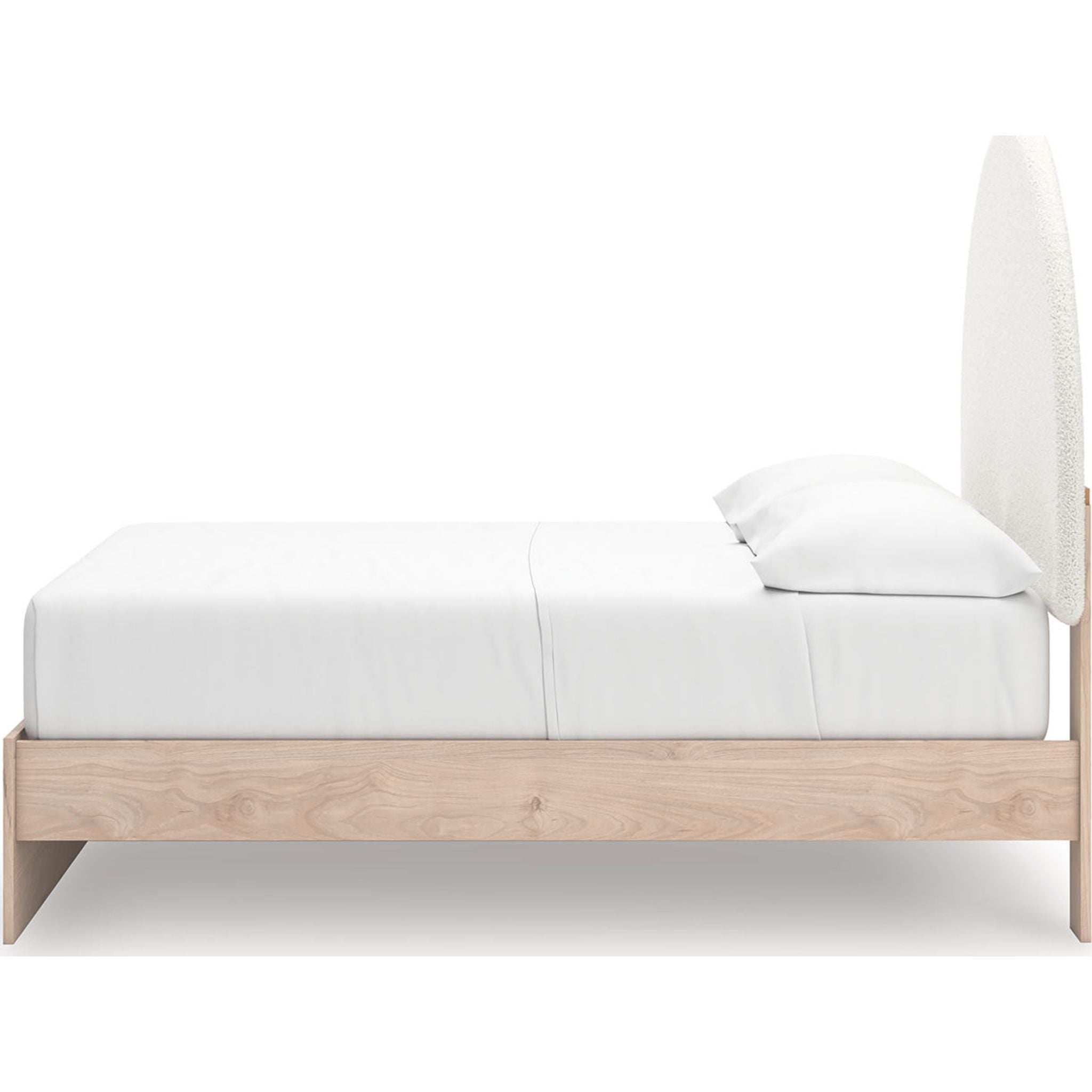 Arloster Platform Bed Frame with 2 Storage Drawers - Modern Tan & White Wooden Bed - Perfect for Small Bedrooms, Guest Rooms & Studio Apartments