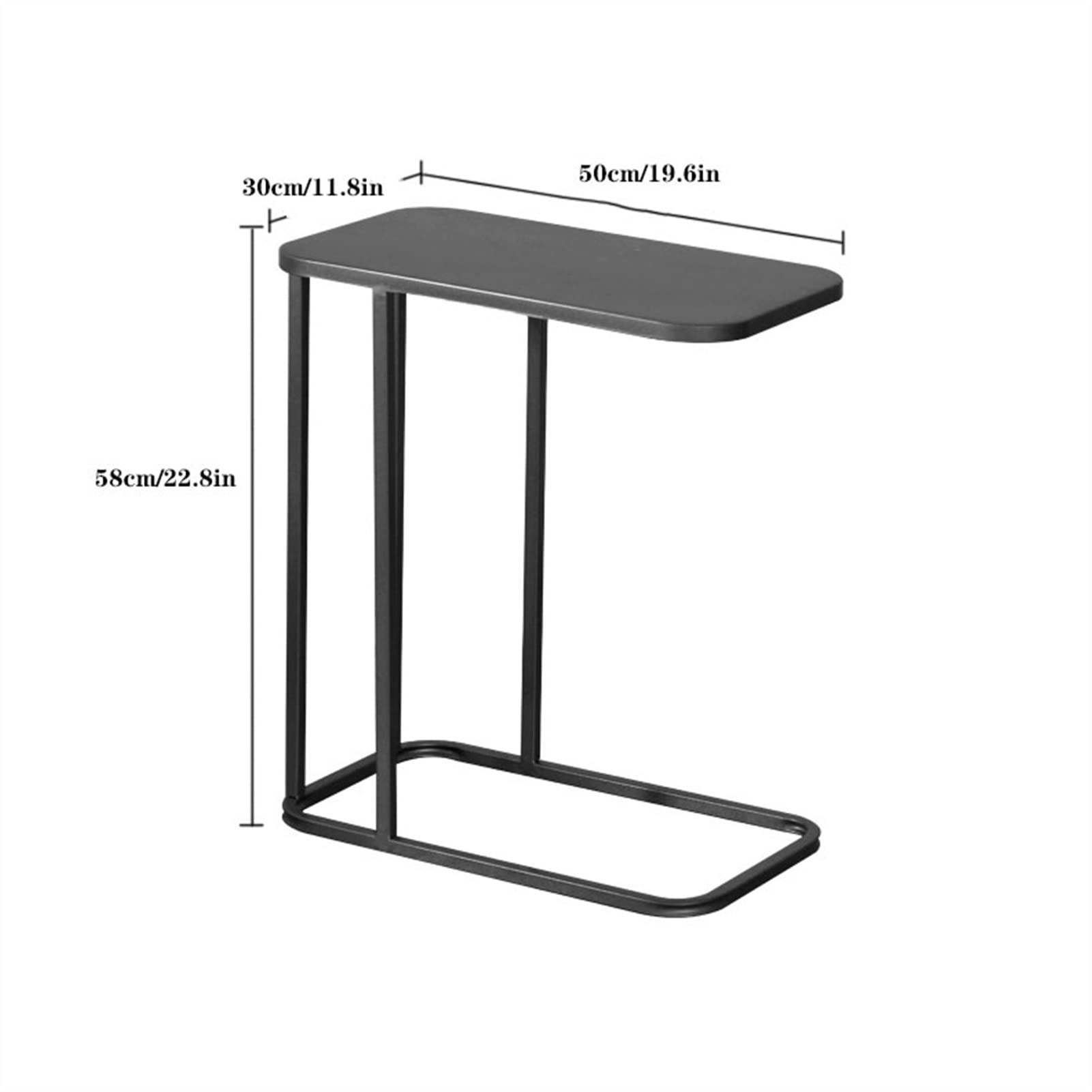 Modern Round Coffee Table - Light Luxury C-Shaped Metal Side Table for Living Room, Bedroom & Office - Stylish Small End Table with Glass Top for Home Decor & Salon Furniture
