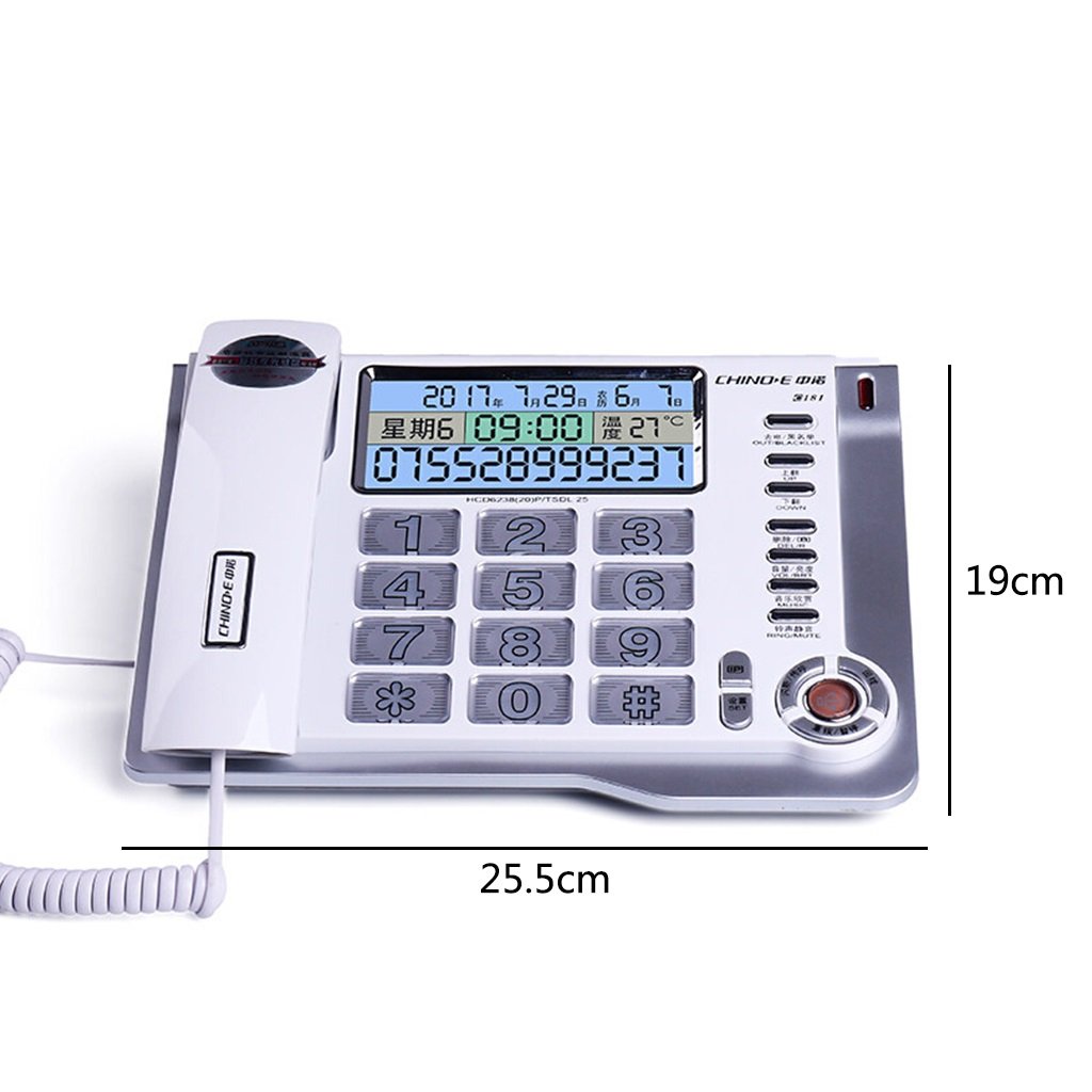 Elderly-Friendly Corded Landline Telephone with Caller ID, Hands-Free & Backlight - Easy-to-Use Wired Home Office Phone for Seniors & Business Use | Ideal for Bedrooms, Kitchens & Home Offices