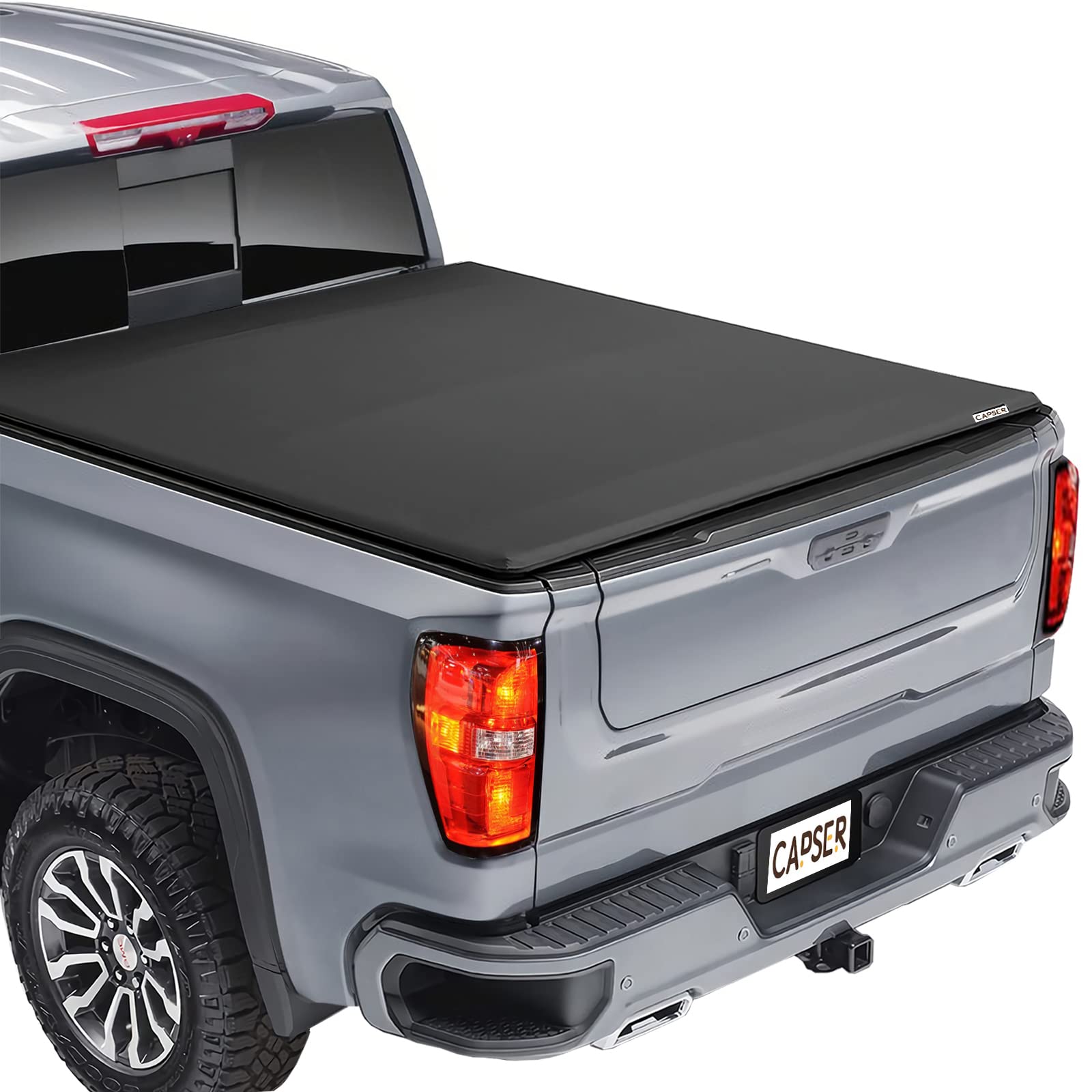 5.8 FT Soft Tri-Fold Truck Bed Tonneau Cover for 2019-2024 Chevy Silverado 1500 & GMC Sierra 1500 (5.8ft/69.9