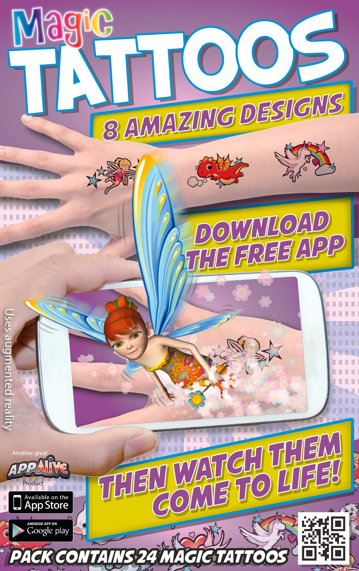Tobar Girls Magic Tattoos - Fun Temporary Tattoos for Kids, Girls & Teens - Perfect for Parties, Birthdays & Playtime