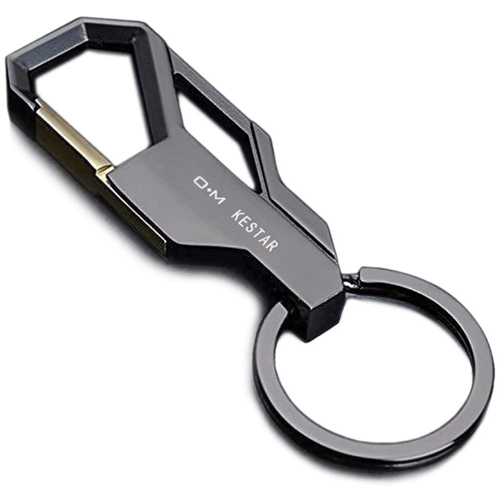 KESTAR Car Keychain for Men & Women - Classic Black - Organize Keys for Home & Office