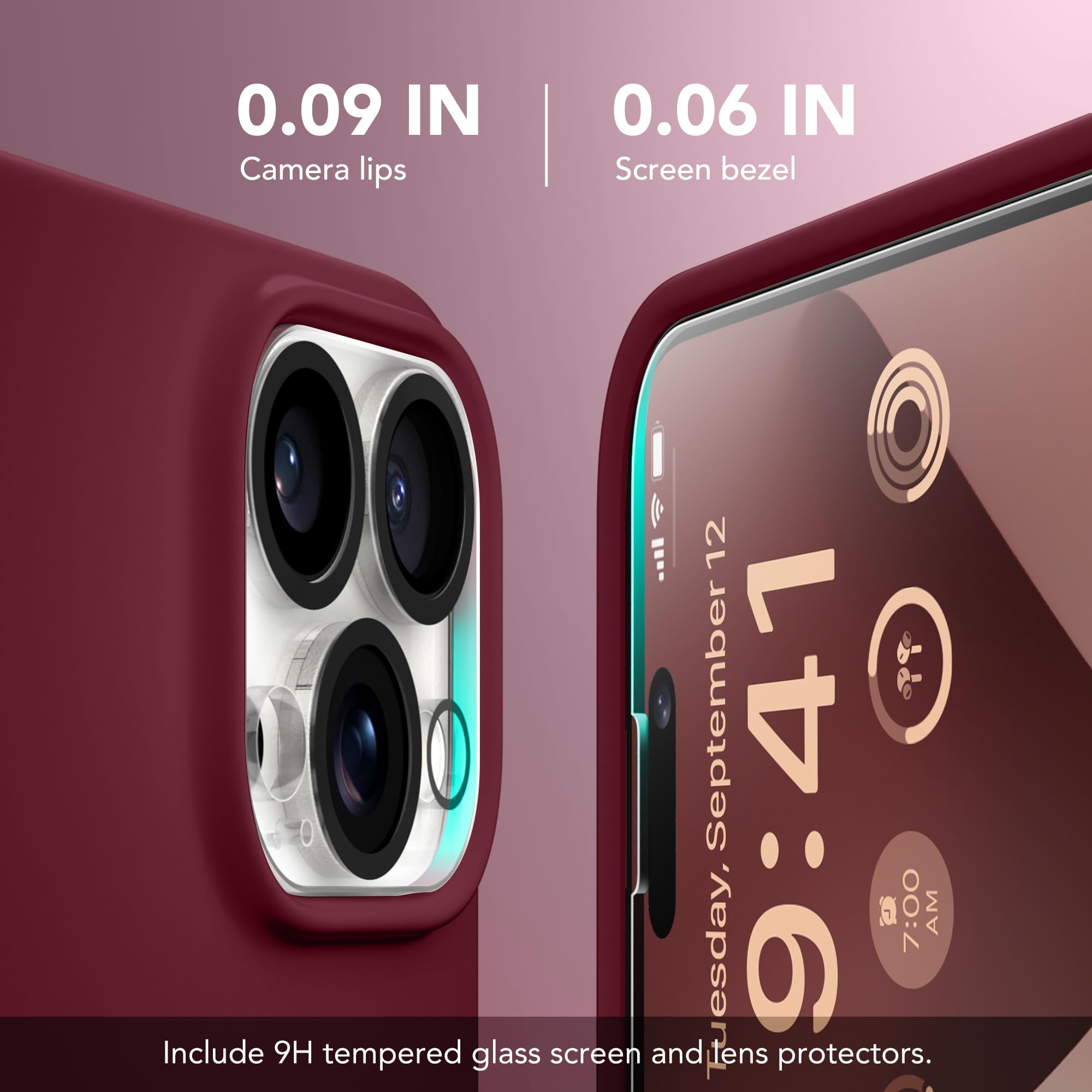 Premium Liquid Silicone iPhone 15 Pro Max Case with MagSafe Compatibility - Shockproof Phone Cover with Camera Protector & Screen Protector, Anti-Scratch Microfiber Lining (Maroon) - Perfect for Outdoor Adventures, Daily Protection & Wireless Charging