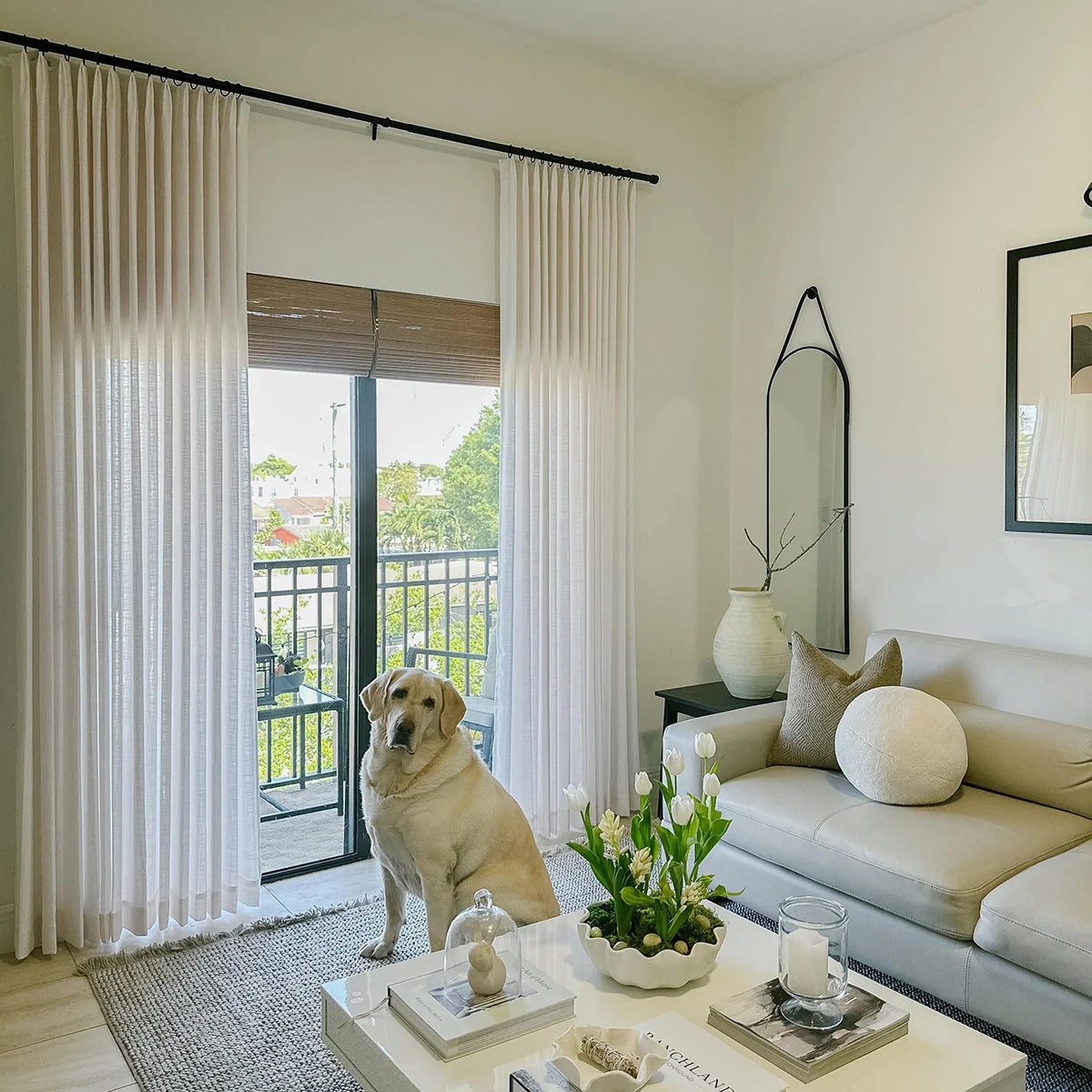 Pinch Pleated Blackout Curtains - 100% Linen Custom Drapes in Grey & Beige | Modern Thermal Insulated Window Treatments for Living Room & Bedroom