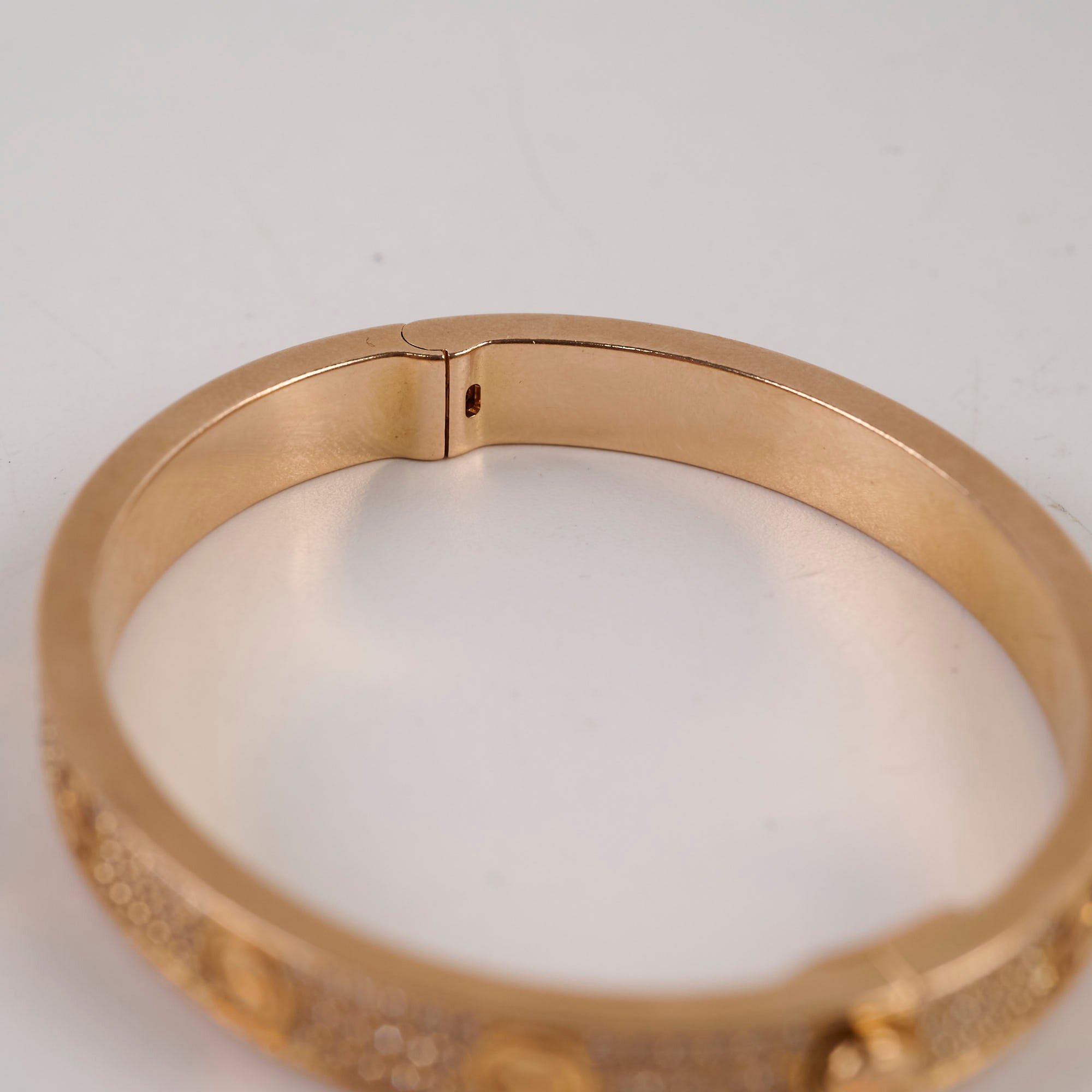 Cartier Love Bracelet in 18K Pink Gold with Pave Diamonds - Size 16, Luxury Jewelry for Women, Perfect for Anniversaries & Special Occasions