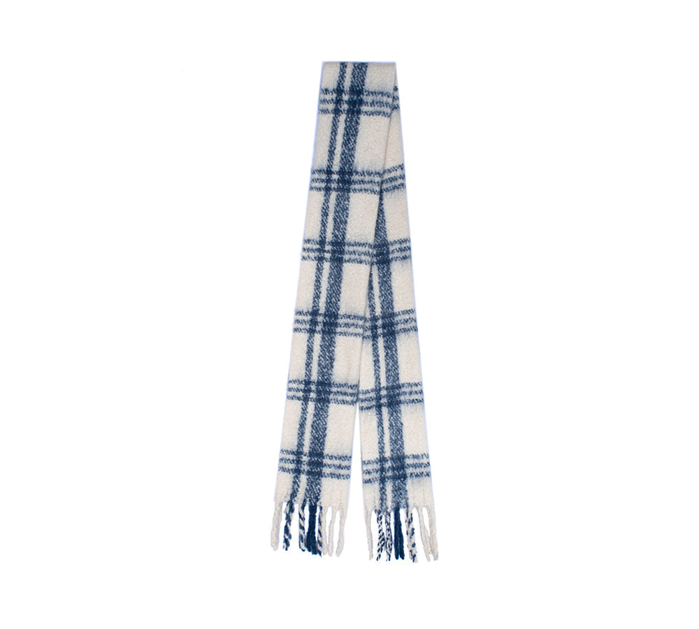 TARRAMARRA® Soft Checked Fringed Scarf - Women's Lightweight Plaid Wrap Shawl for Fall & Winter Fashion - Perfect for Office, Travel, and Casual Outfits