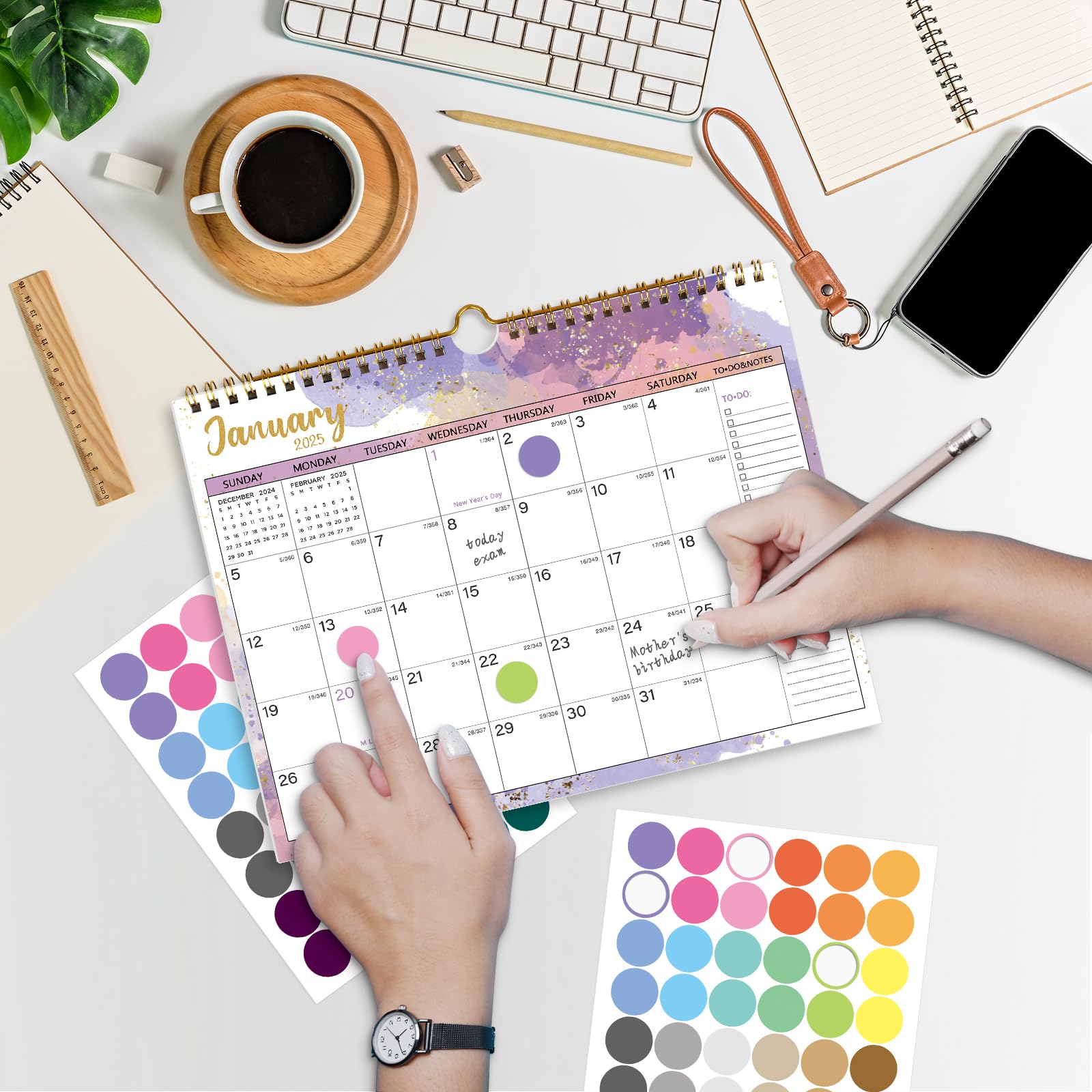 2025-2026 Wall Calendar 18 Months (January 2025 - June 2026) with Julian Dates | 11