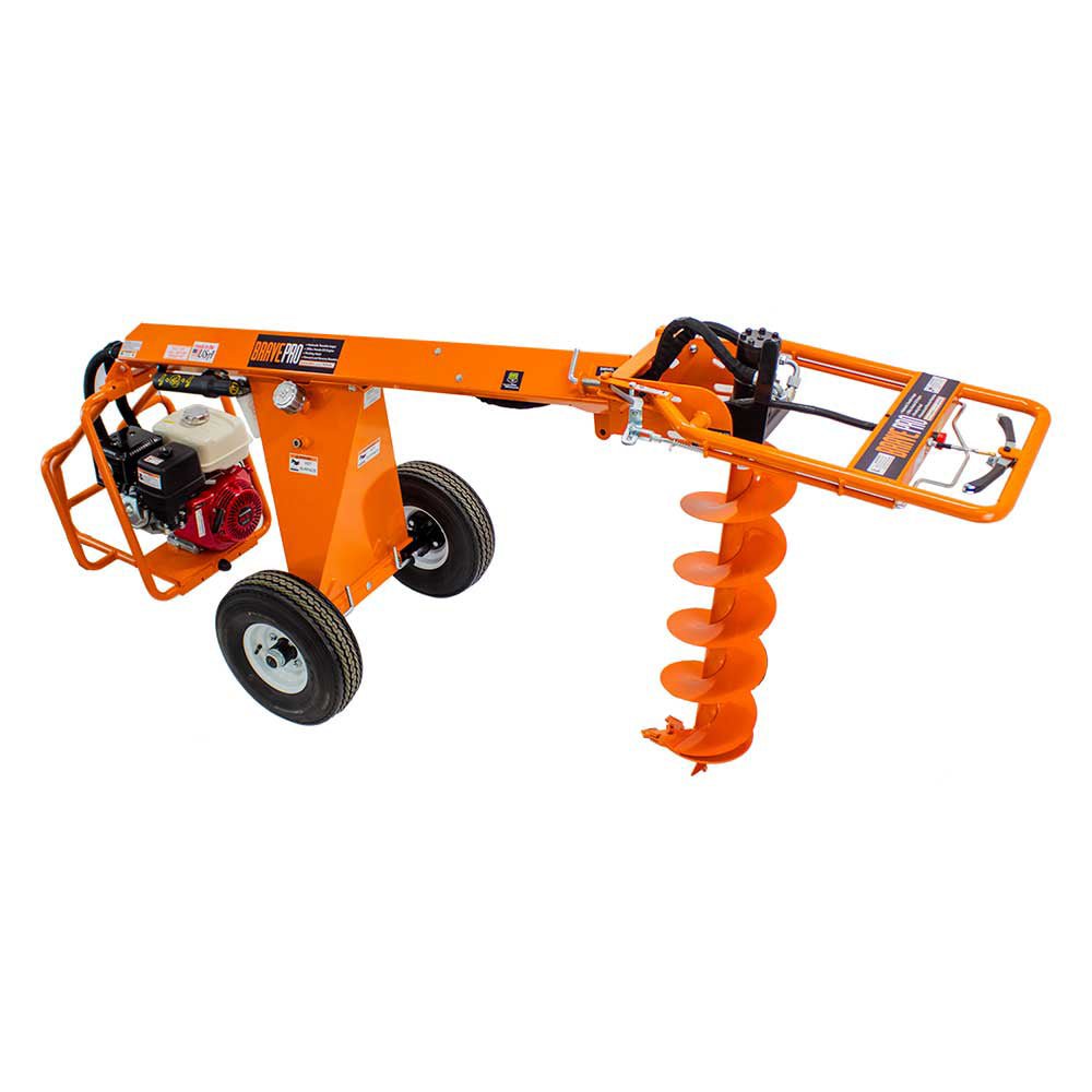 Brave Towable Hydraulic Auger with Honda GX390 Engine - Perfect for Landscaping, Fence Post Installation & Agricultural Drilling
