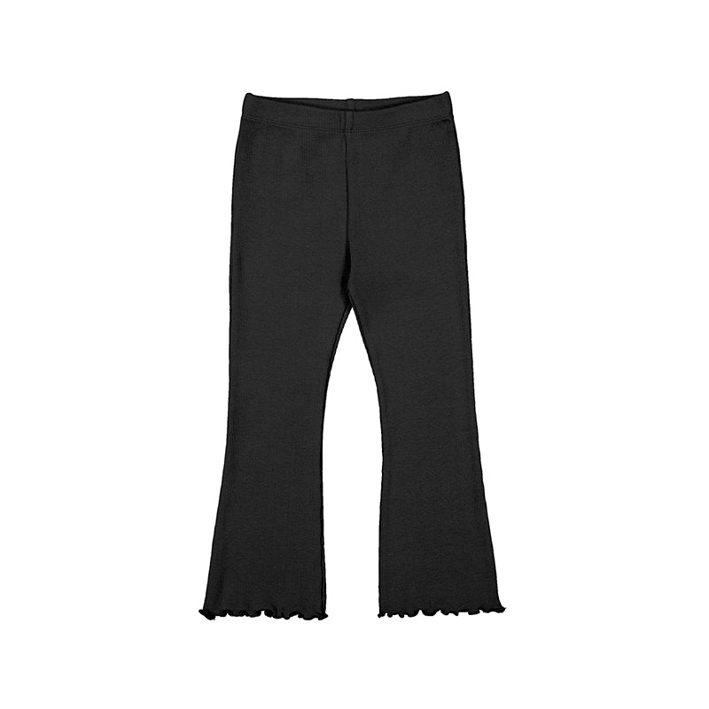 Mayoral Ribbed Flare Leggings for Women - High Waist Stretchy Yoga Pants in Black | Perfect for Workout, Lounge & Casual Wear
