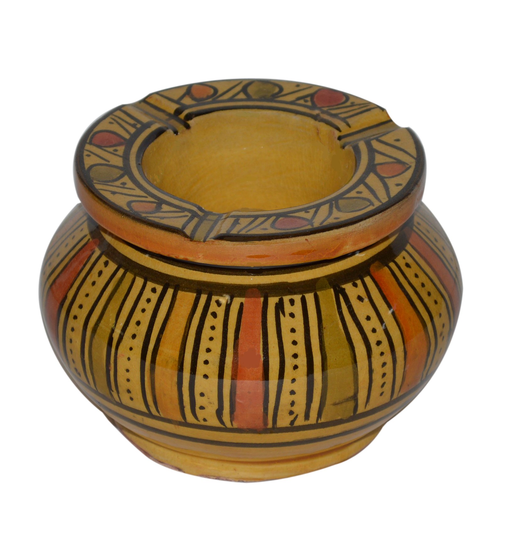 Handmade Moroccan Ceramic Ashtrays - Smokeless, Large Size with Vibrant Colors for Indoor/Outdoor Smoking Areas & Home Decor