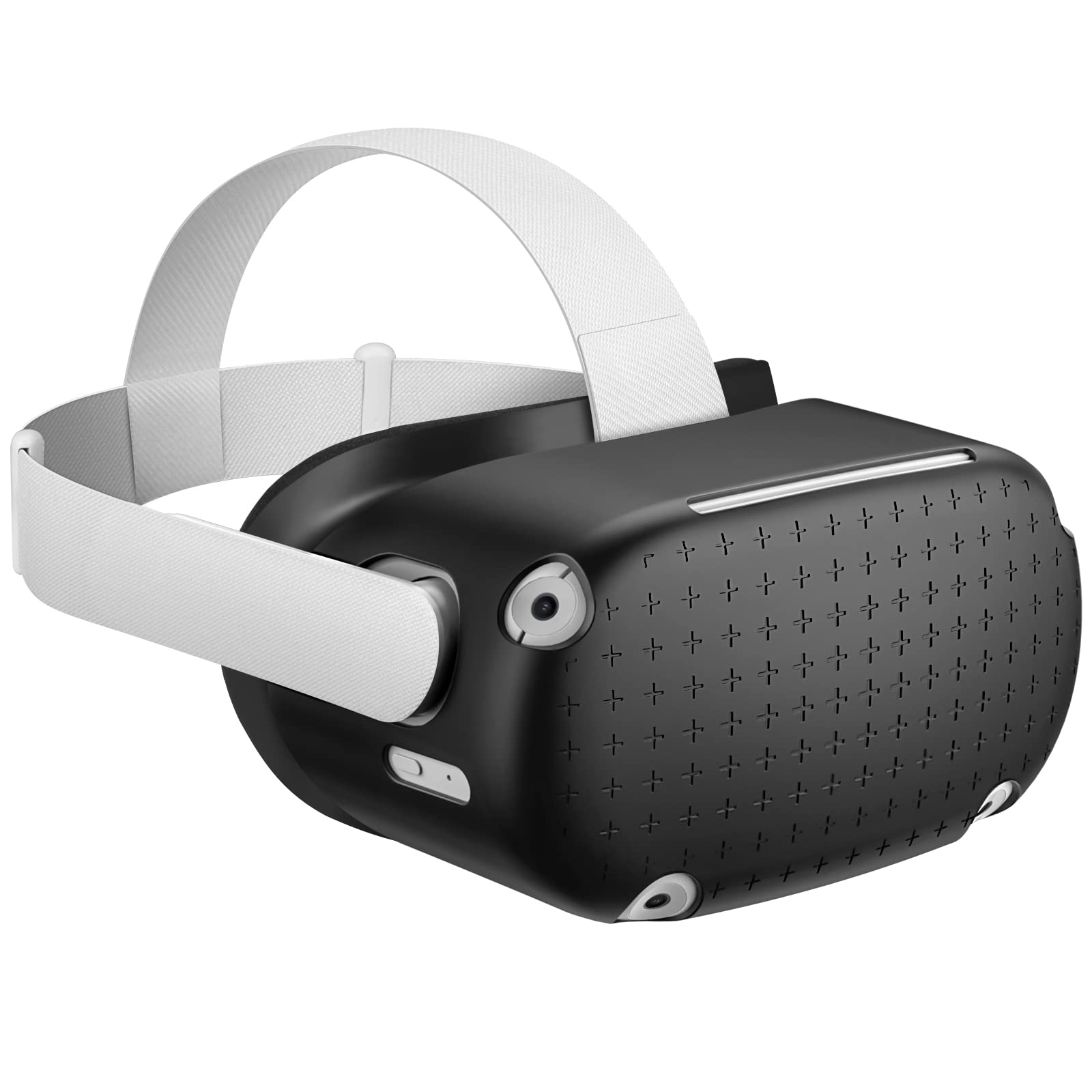 FINPAC Protective Silicone Cover for Oculus Quest 2 VR Headset - Shock-Resistant, Scratchproof Front Shell Sleeve (Black) - Perfect for Gaming, Travel & VR Protection
