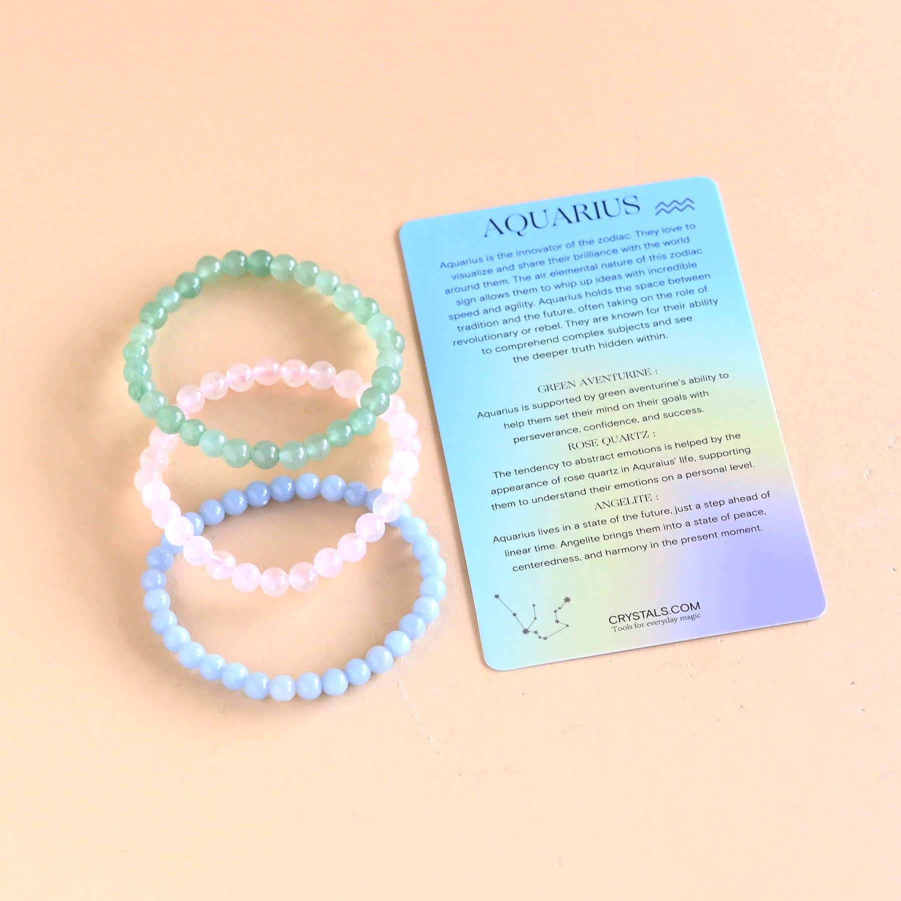 Aquarius Zodiac Bracelet Trio Set - Sterling Silver Adjustable Star Sign Bracelets for Women - Perfect for Birthdays, Gifts & Daily Wear