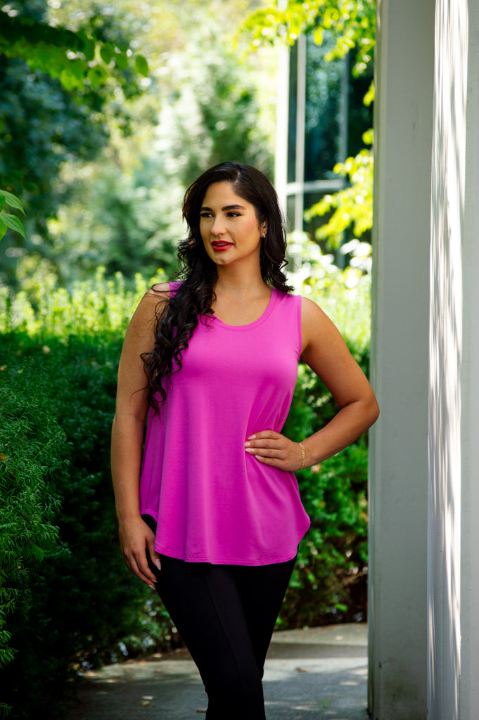 Stylish Pink Bamboo Jazz Tank Top for Women | Breathable & Comfortable | Perfect for Yoga, Dance & Summer Outfits