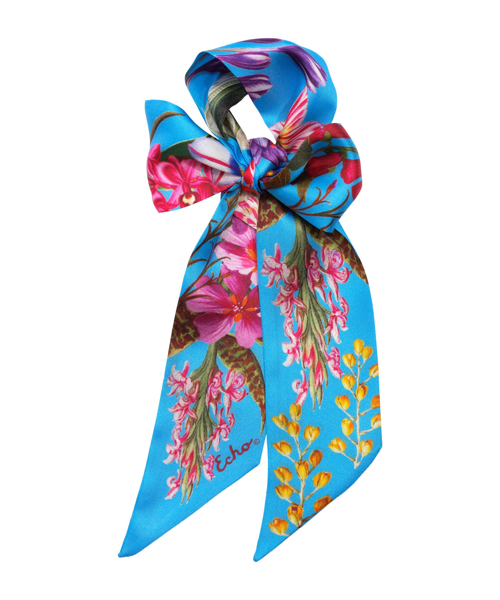 Botanica Silk Ribbon Scarf for Women - Elegant Fashion Accessory for Parties, Weddings & Special Occasions - Lightweight & Soft Luxury Scarf