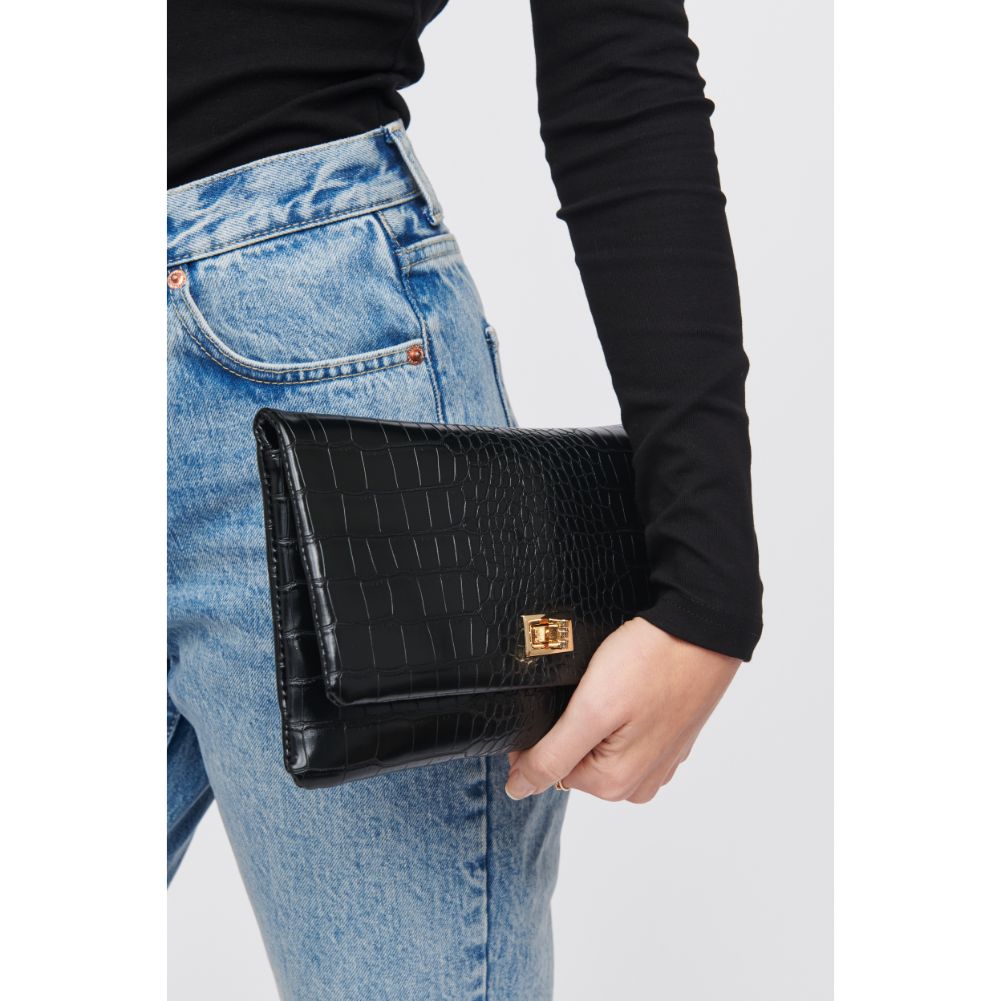 Rykard Crocodile Leather Clutch Purse for Women - Stylish & Elegant Handbag for Evening Parties, Weddings, and Special Occasions