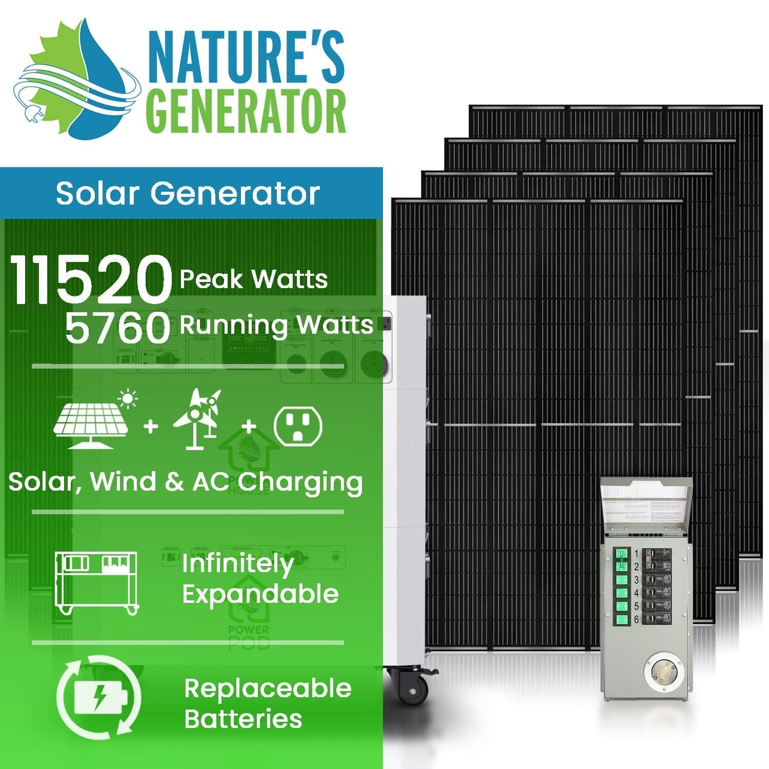 Nature's Generator Powerhouse Platinum Plus PE System - Portable Solar Power Generator for Home, Camping & Emergency Backup - Reliable Off-Grid Energy Solution