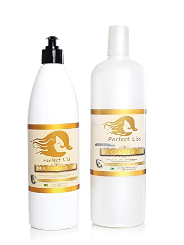 PERFECT LISS Keratin Hair Straightening Treatment with Deep Cleansing Shampoo - Vitamin E Enriched Professional Hair Repair for All Hair Types - 33 fl oz Nourishing Beauty Kit | Salon-Quality Smoothing at Home